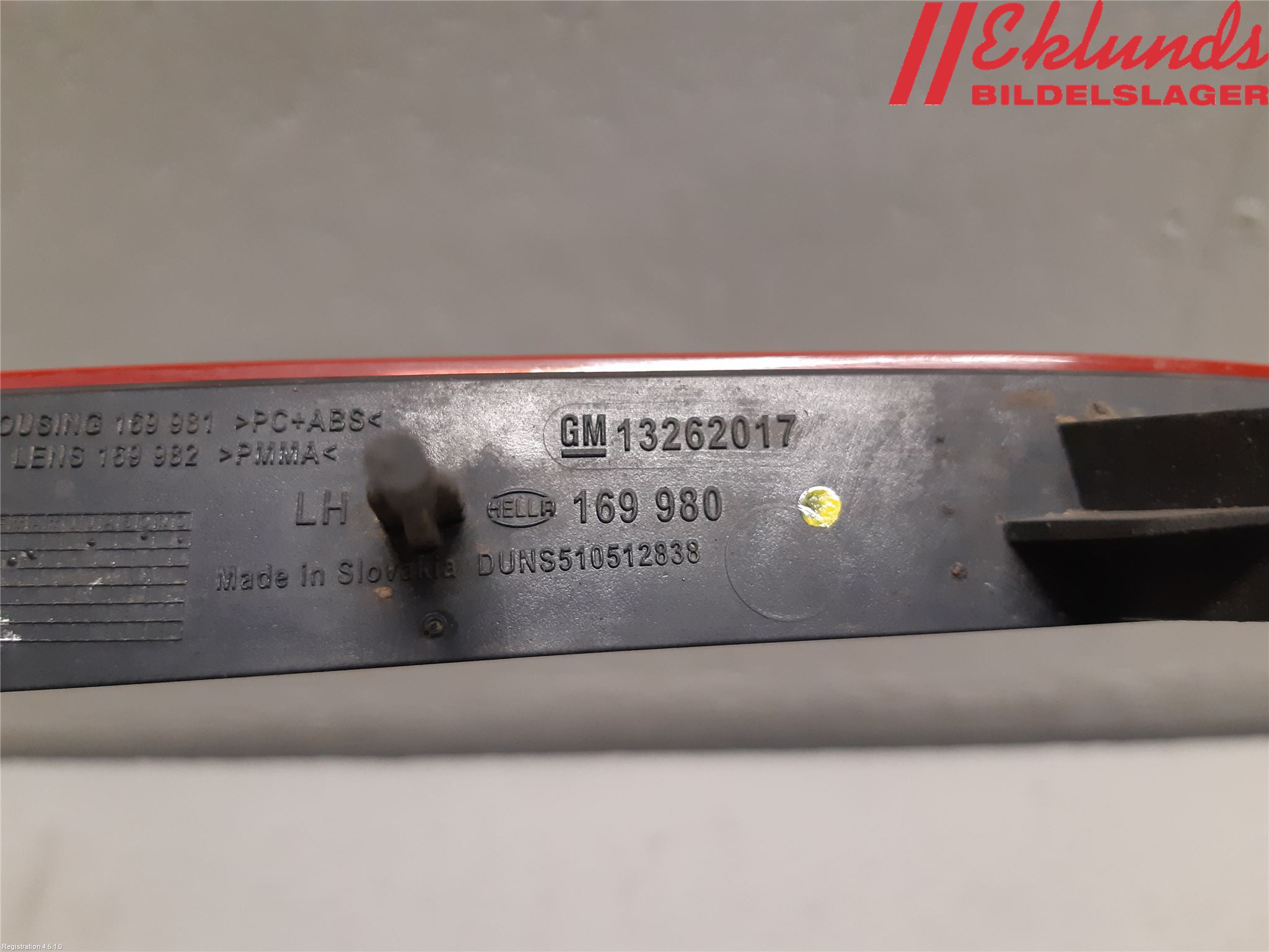 Opel ASTRA J 10-15 Dimljus/Reflex Bak