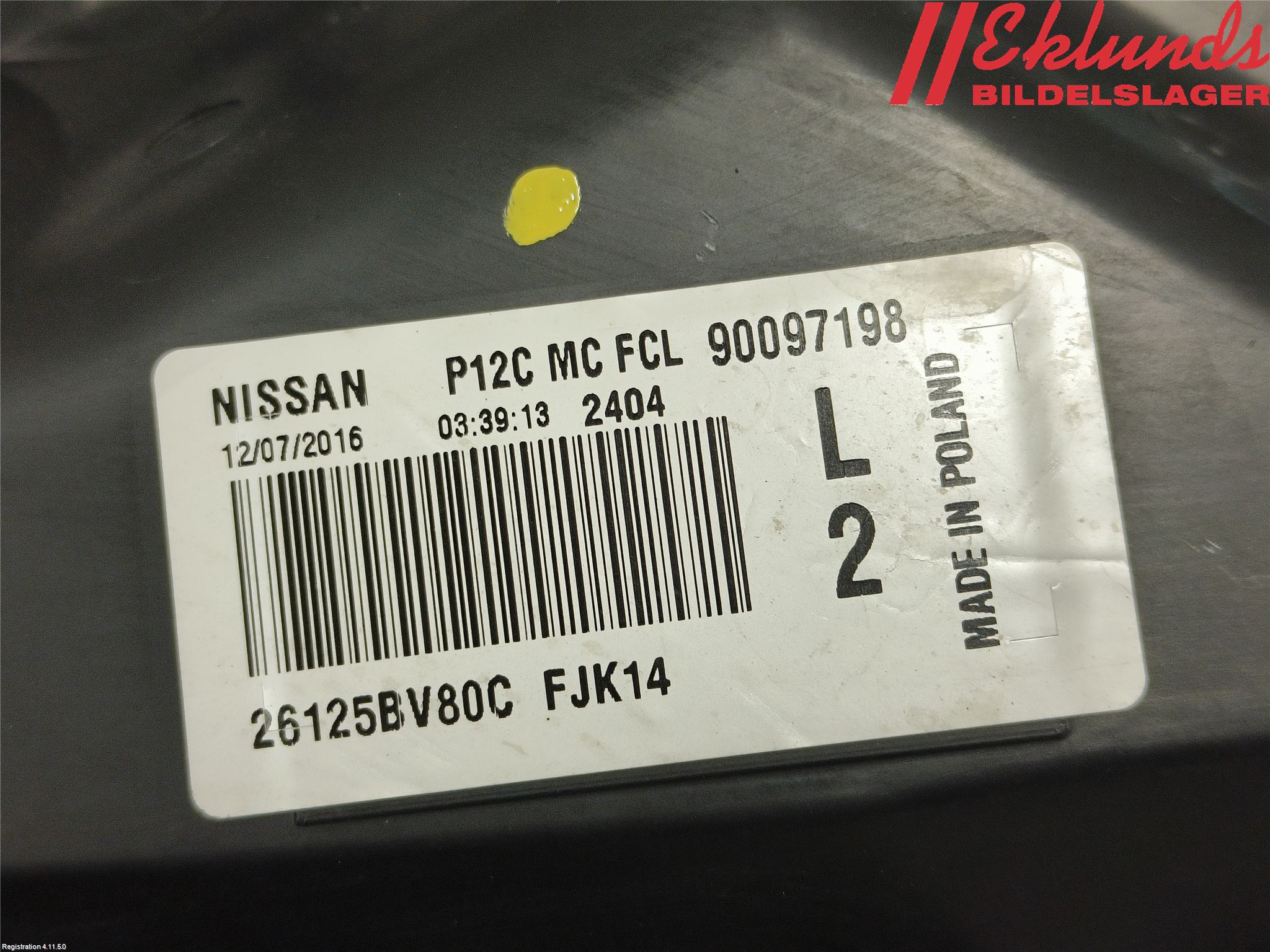 Nissan JUKE 14-19 Positionsljus Fram Vä