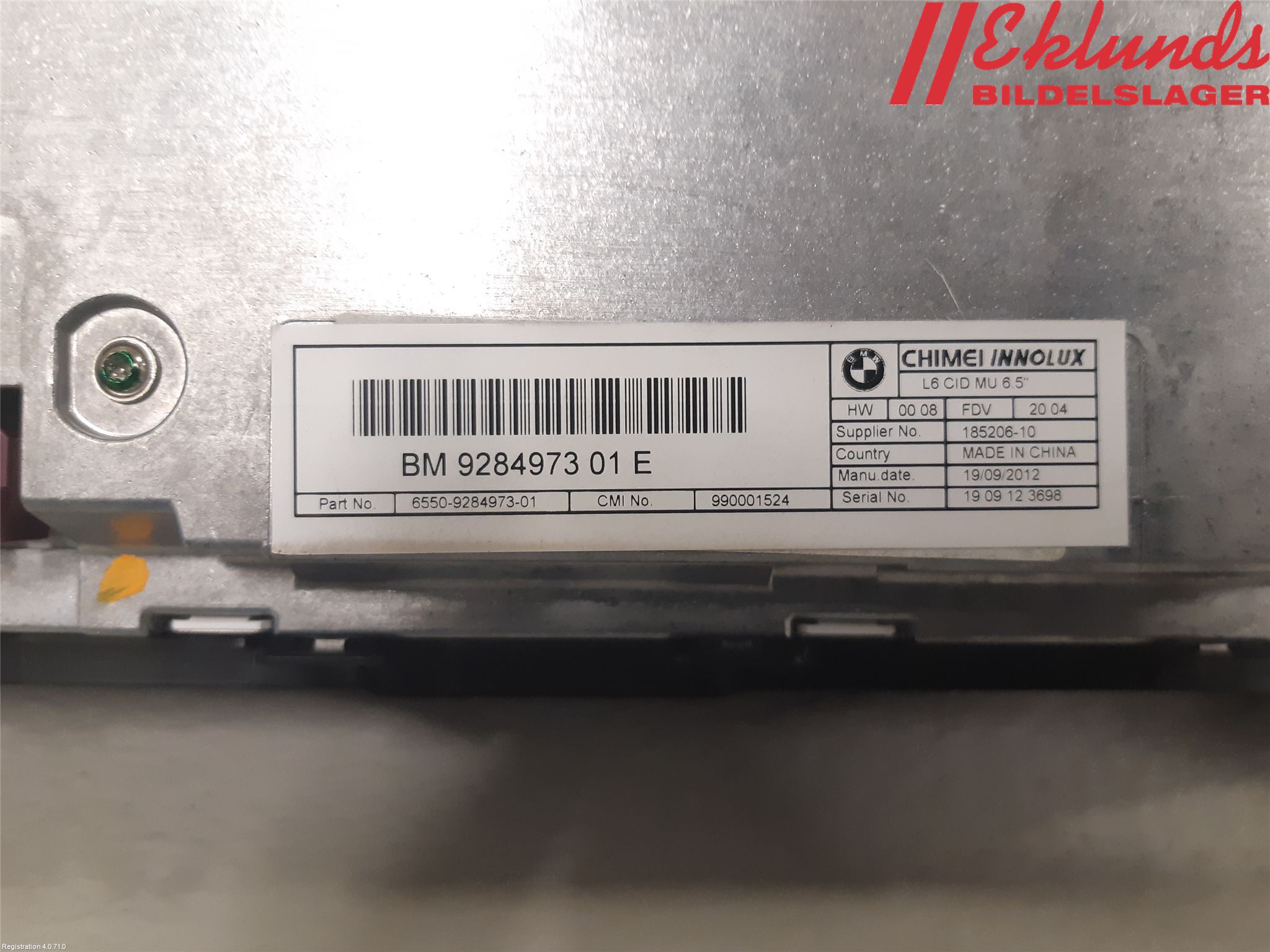 BMW 5 F10/F11/F18 09-17 Bildskärm
