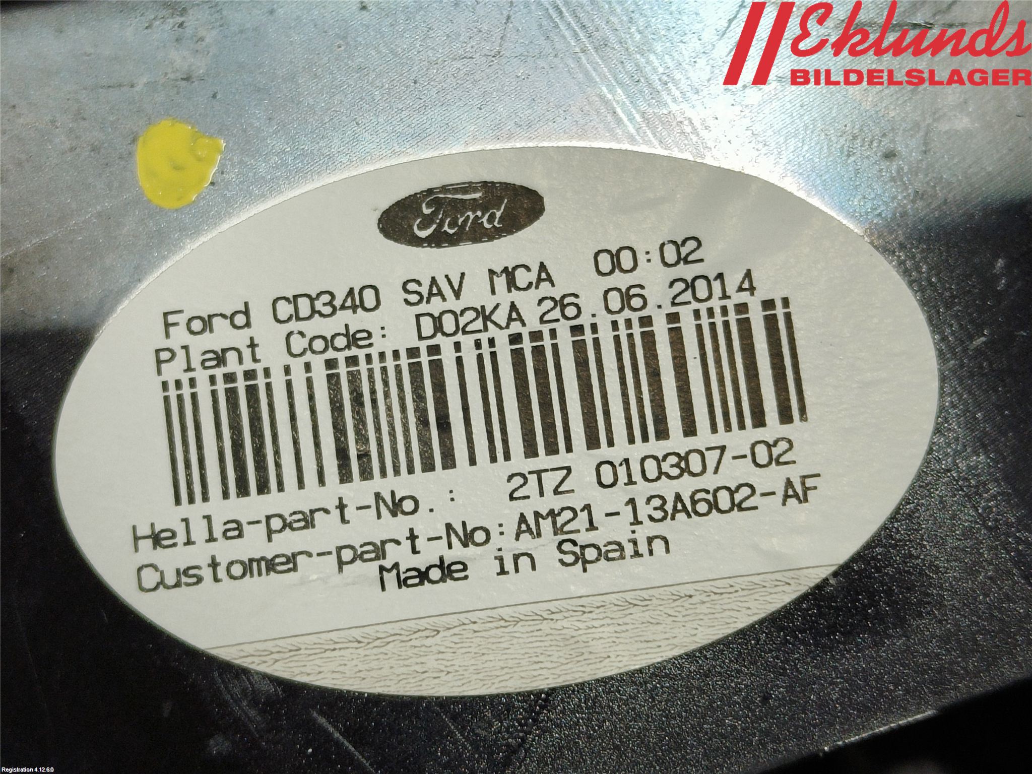 Ford S-MAX 06-15 Bakljus Lucka Hö