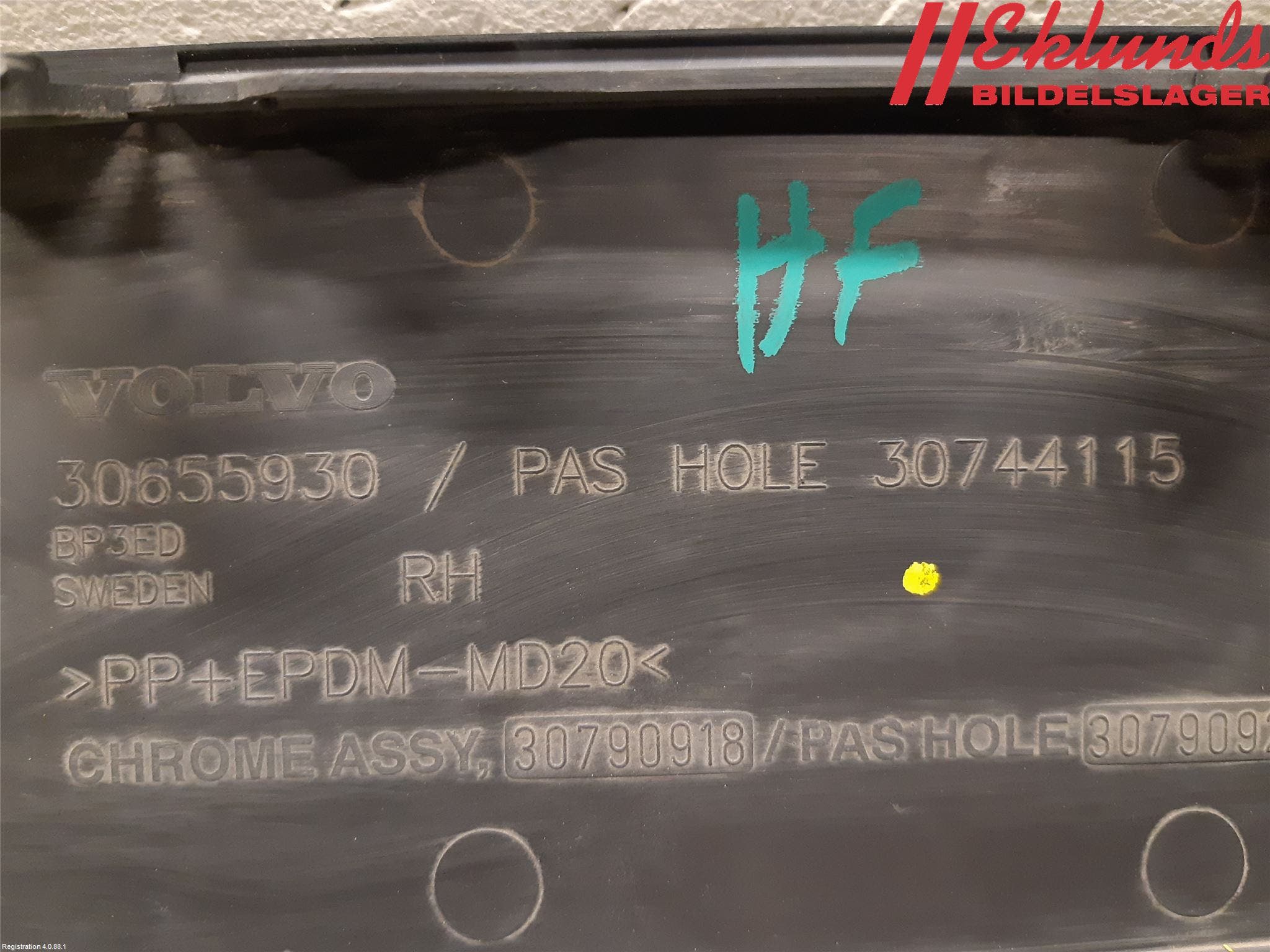 Volvo S80 07-13 Dimljussarg Fram