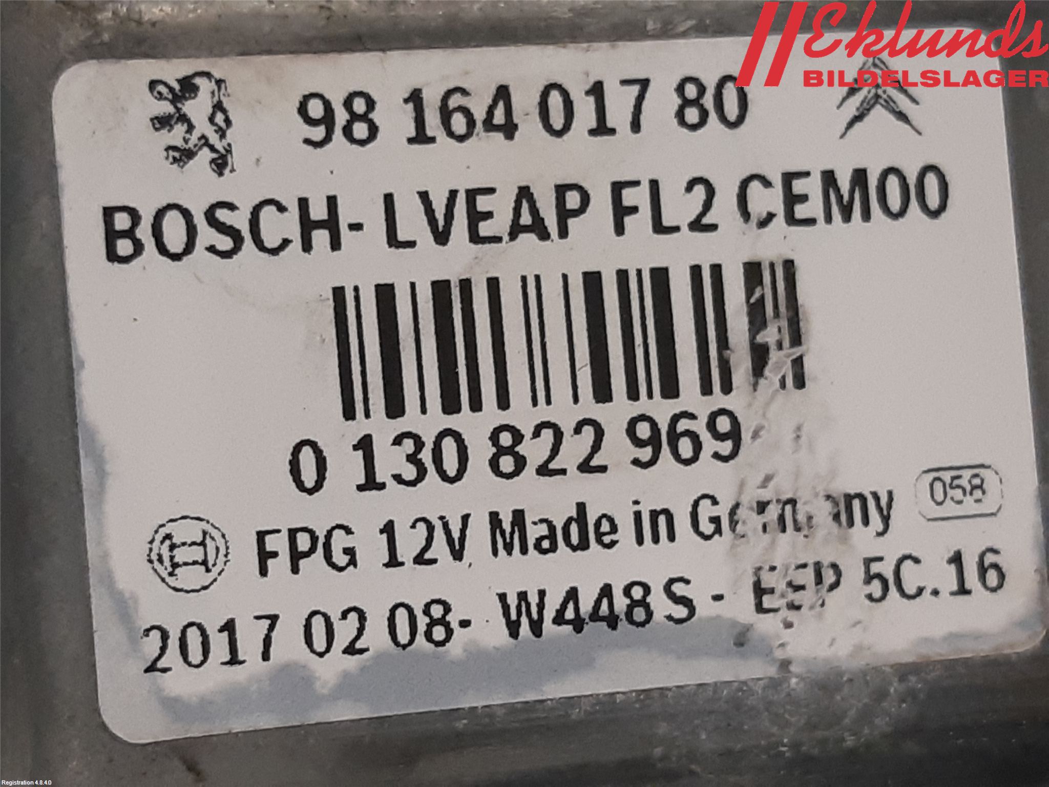 Peugeot 2008 13-20 Fönsterhiss El Kompl