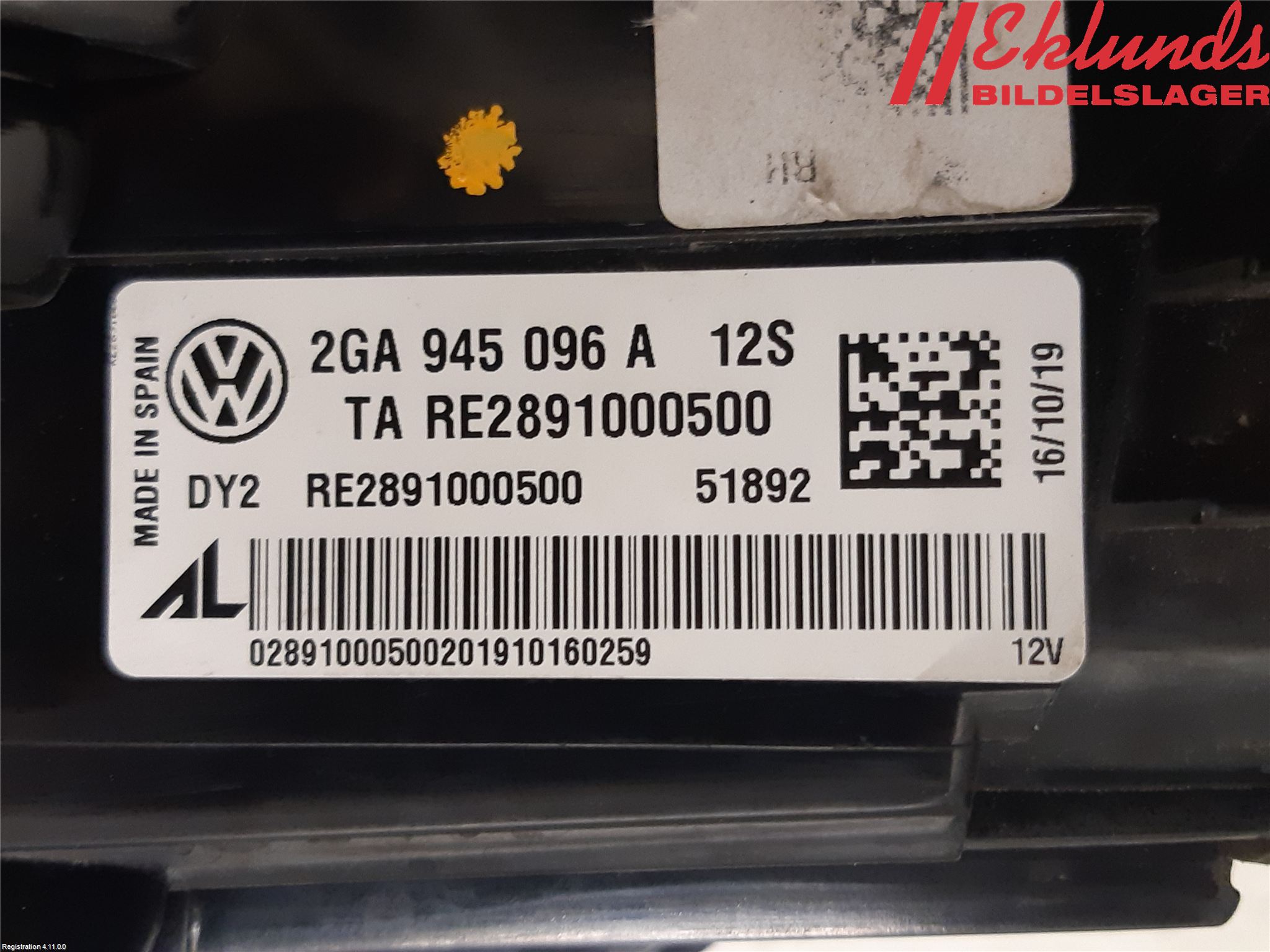 Volkswagen VW T-ROC 18- Bakljus Höger