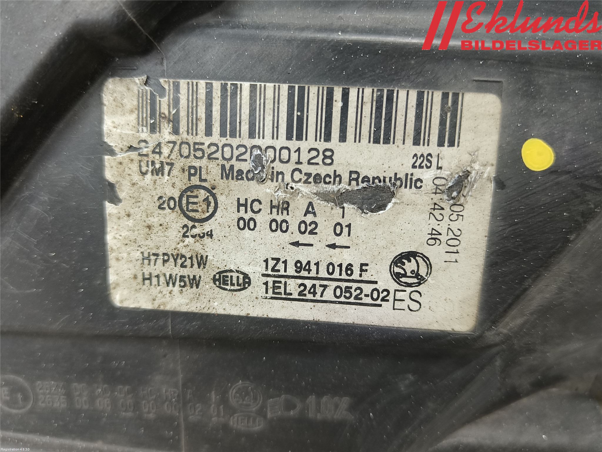 Skoda OCTAVIA (1Z) 05-13 Strålkastare Höger