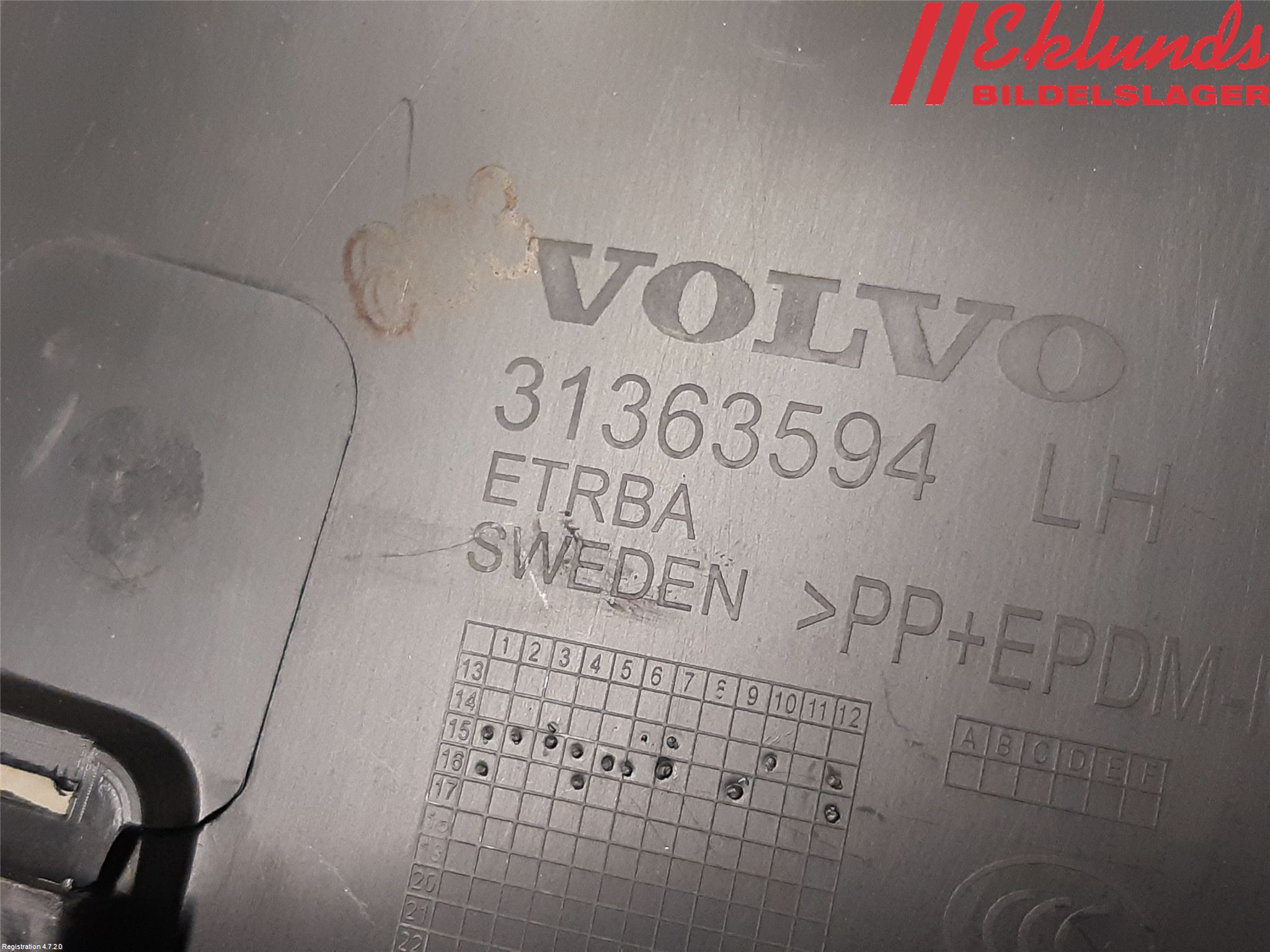 Volvo XC90/RECHARGE 16- Inr Plastd A-B-C Stolpe