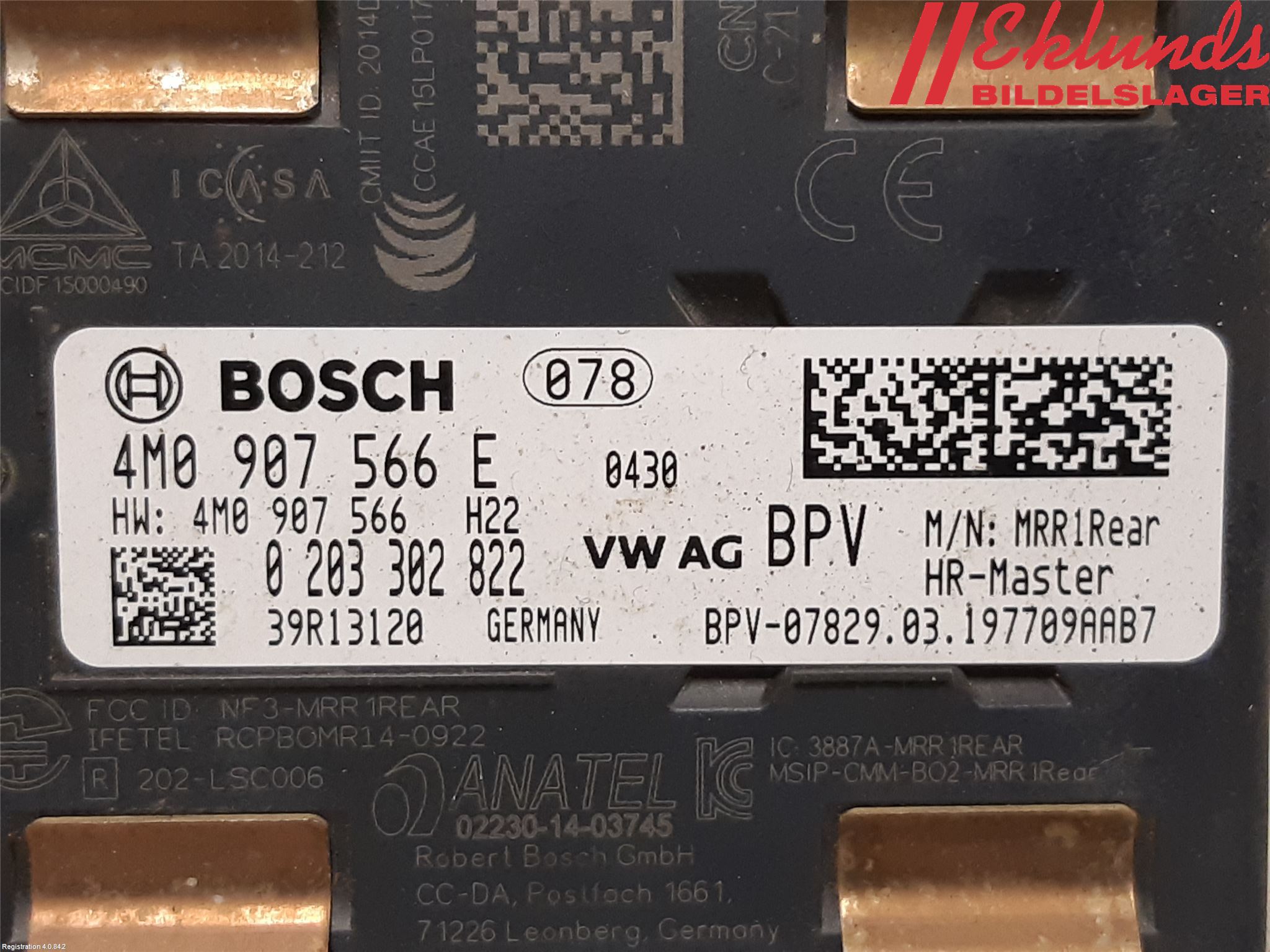 Audi Q7/SQ7 Sensor Aktivt Kollisionsskydd