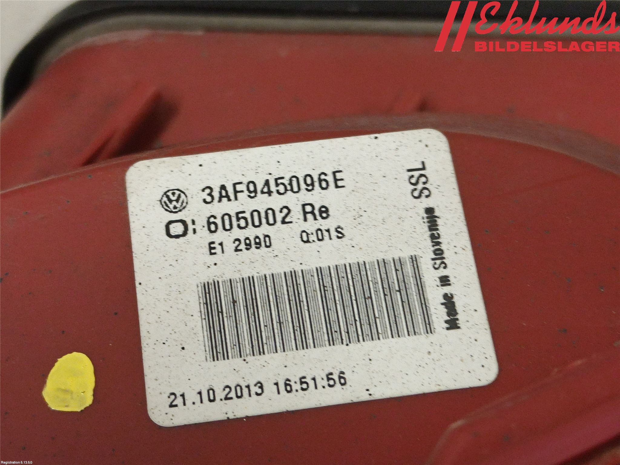 Volkswagen VW PASSAT 11-14 Bakljus Höger