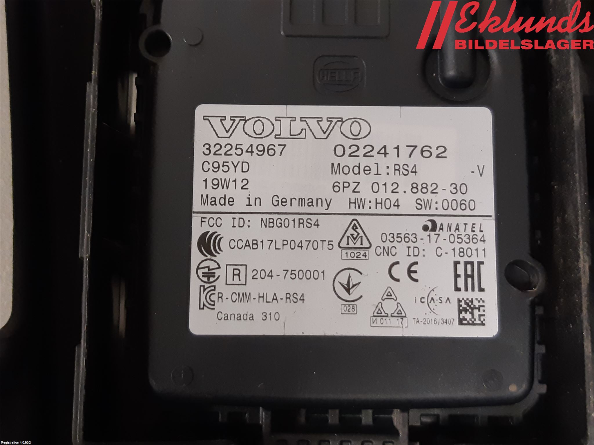 Volvo S60 19- Sensor Aktivt Kollisionsskydd