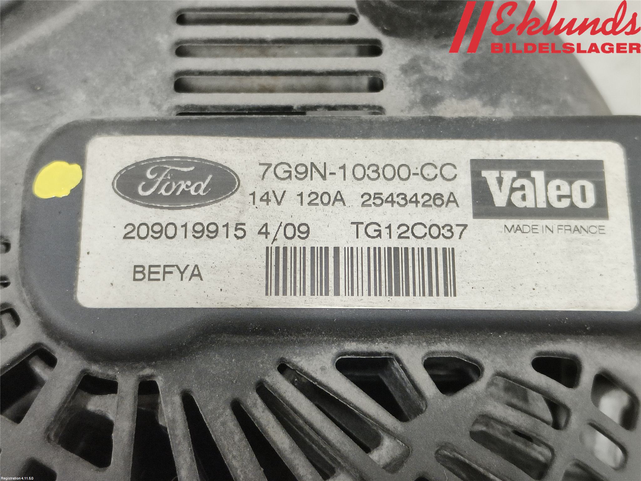 Ford FIESTA 09-12 Generator