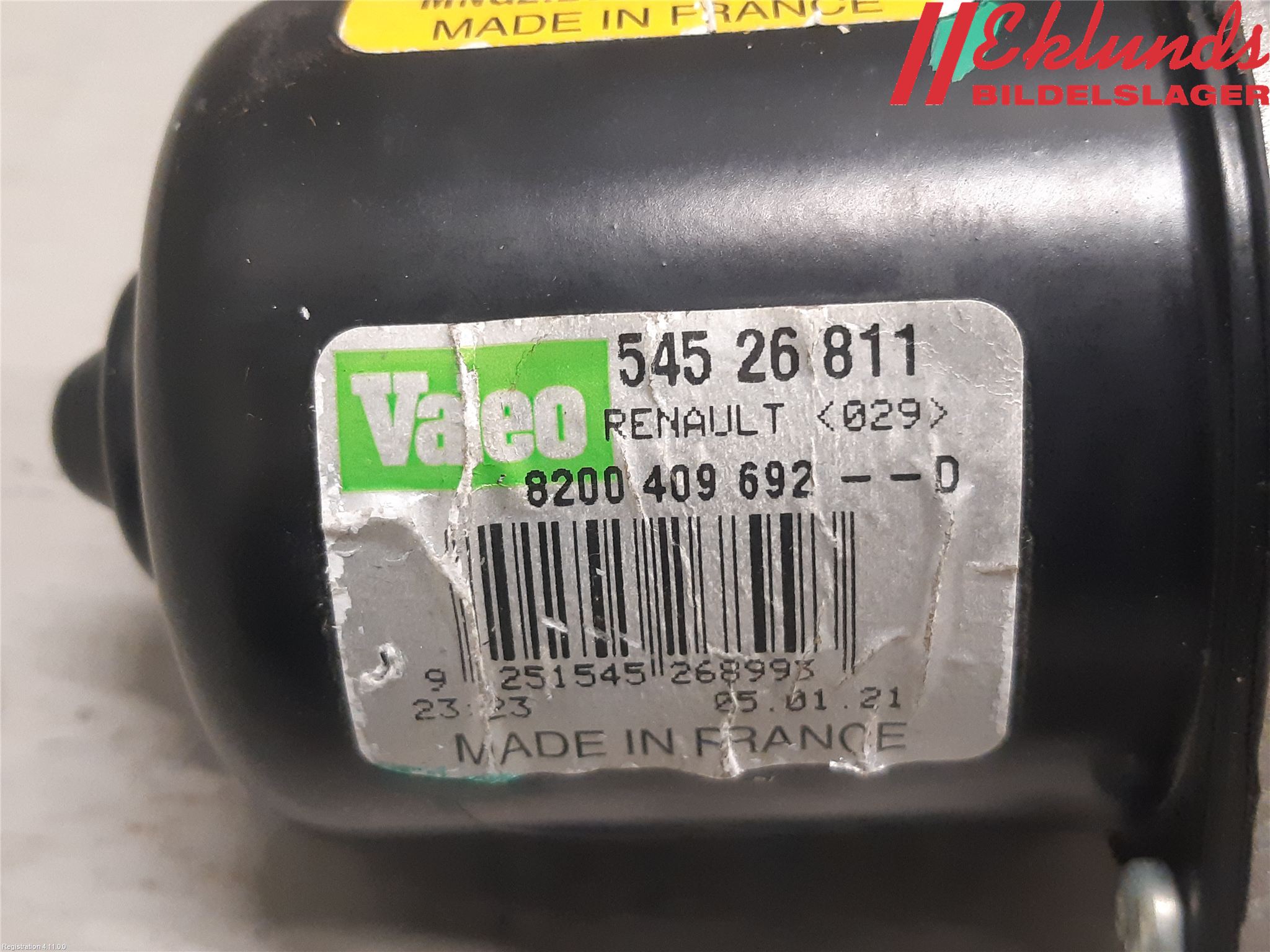 Renault KANGOO/E-TECH 21- Torkarmotor Vindruta