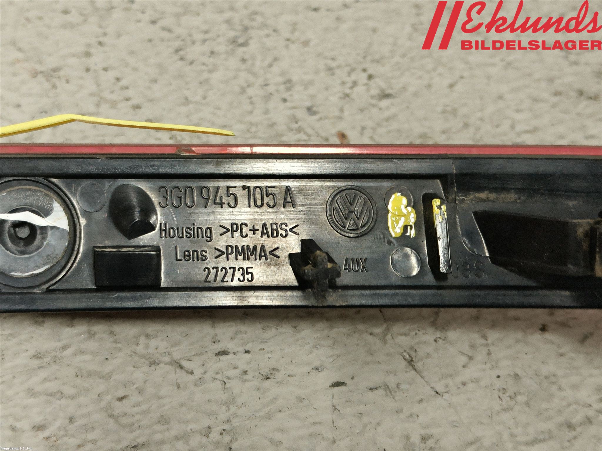 Volkswagen VW PASSAT 15-19 Dimljus/Reflex Bak
