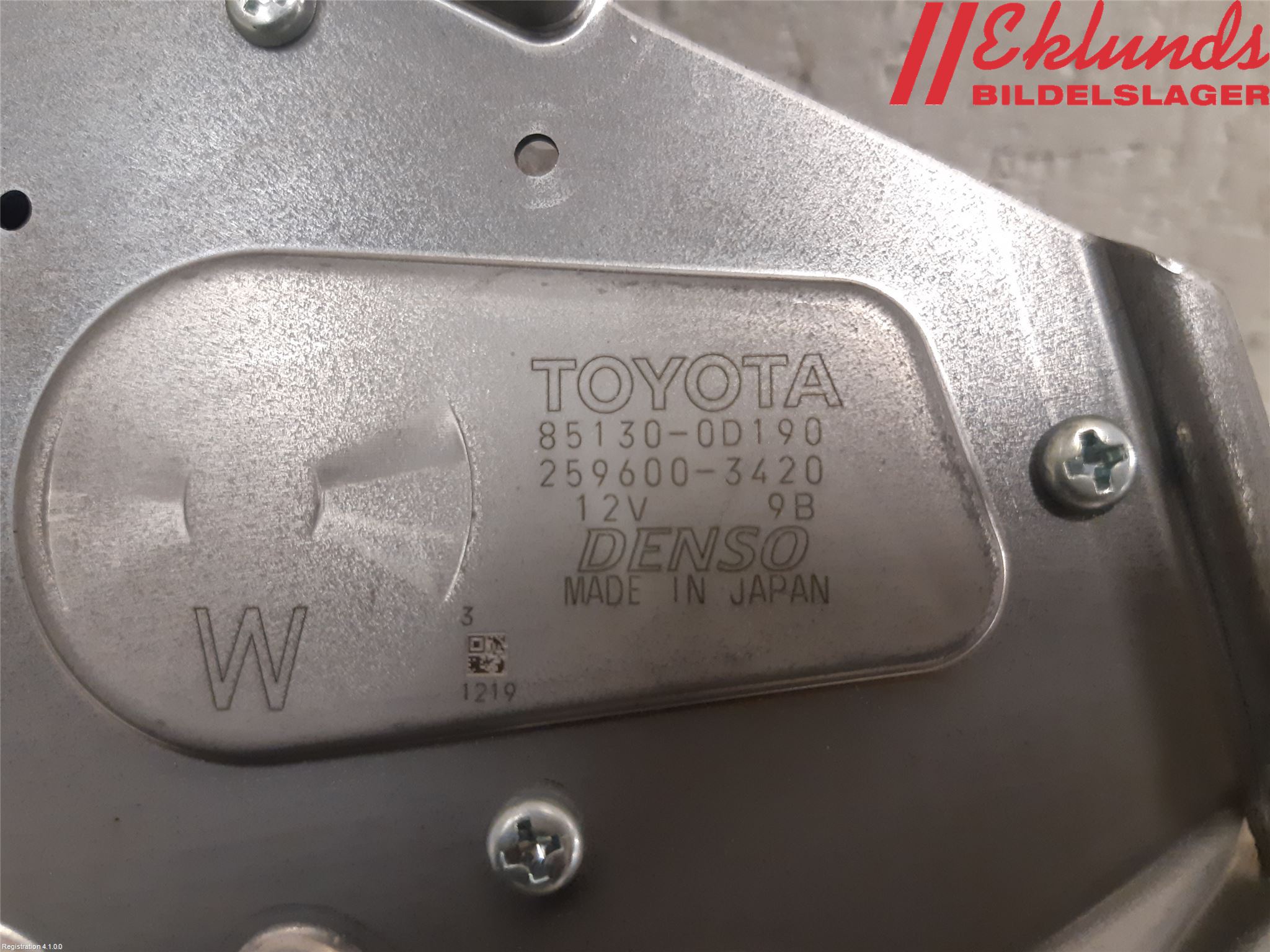 Toyota YARIS XP130 15-20 Torkarmotor Baklucka