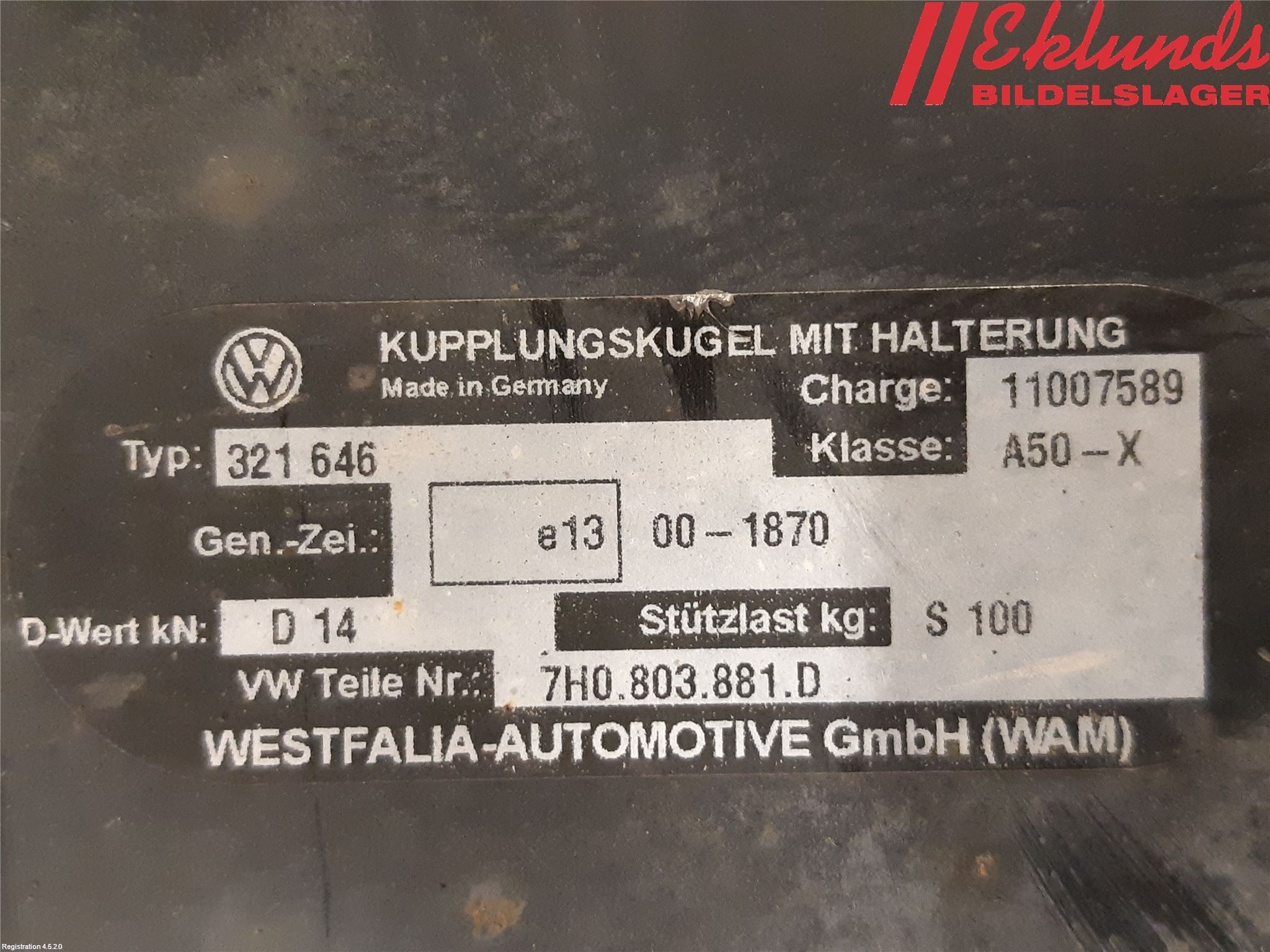 Volkswagen VW TRANSP/CARAVELLE (T5) 04-15 Dragkrok