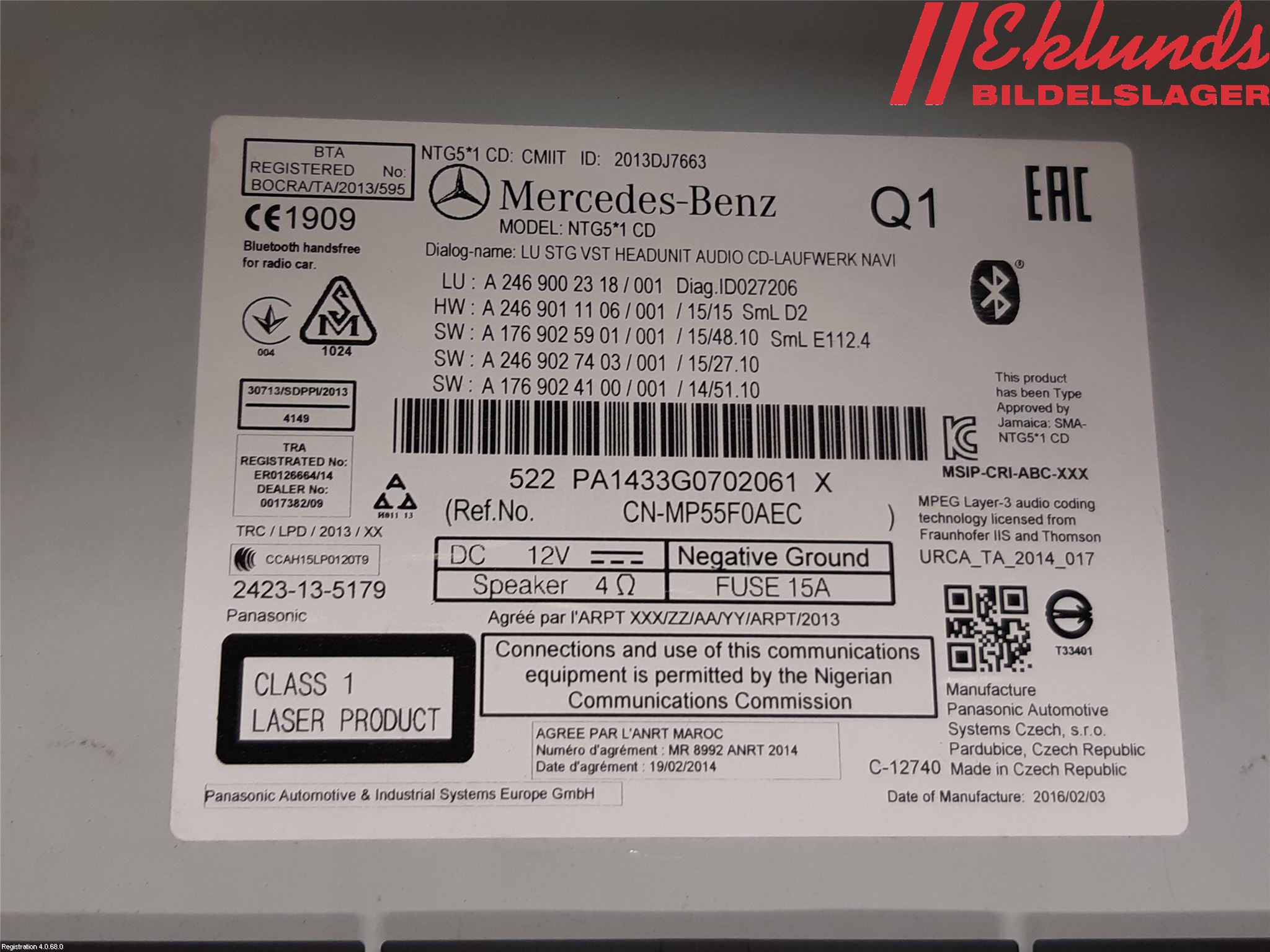 Mercedes-Benz MB GLA-KLASS (X156) 13-20 Cd Radio - Multimediapanel