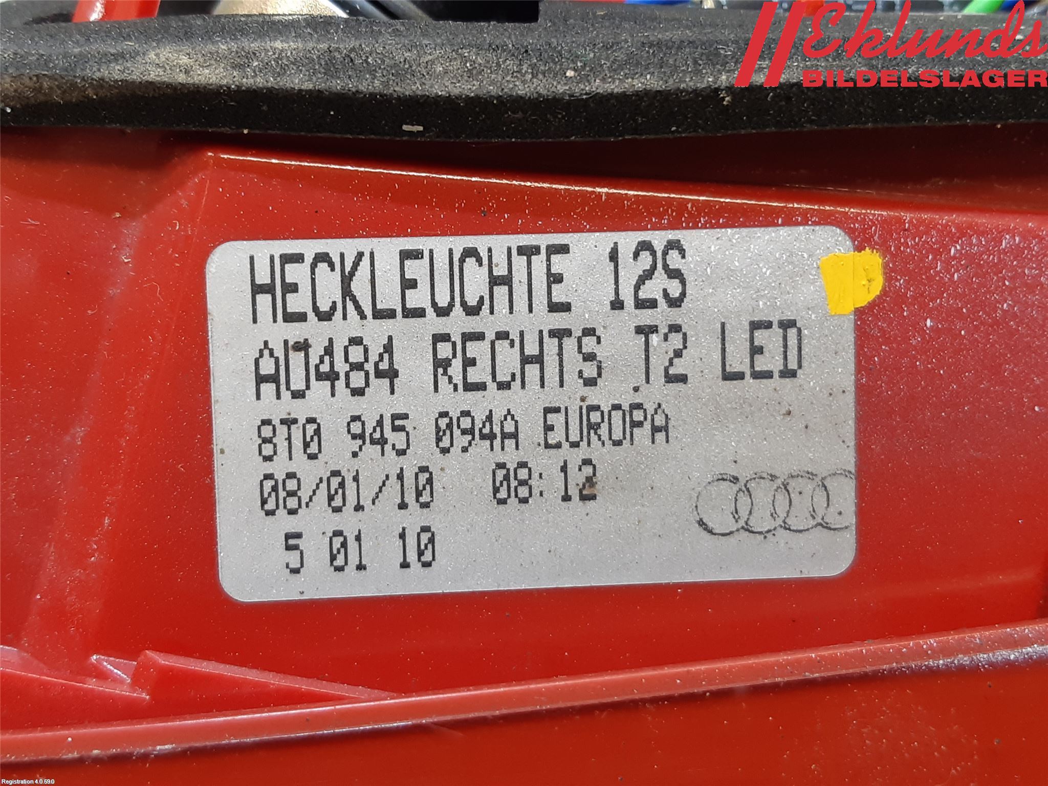 Audi A5 07-16 Bakljus Lucka Hö