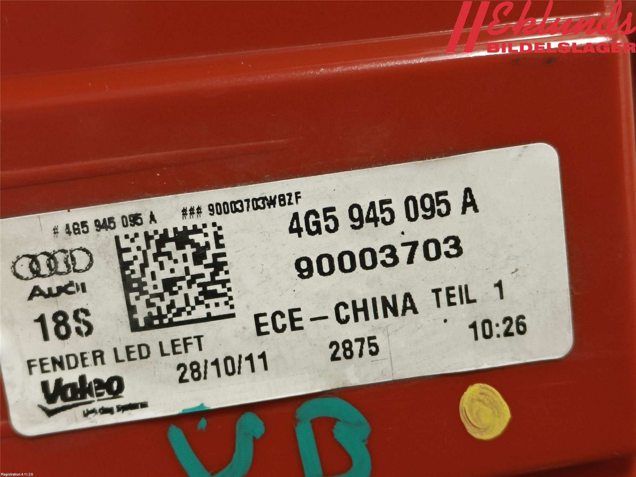 Audi A6/S6 4G 11-18 Bakljus Vänster