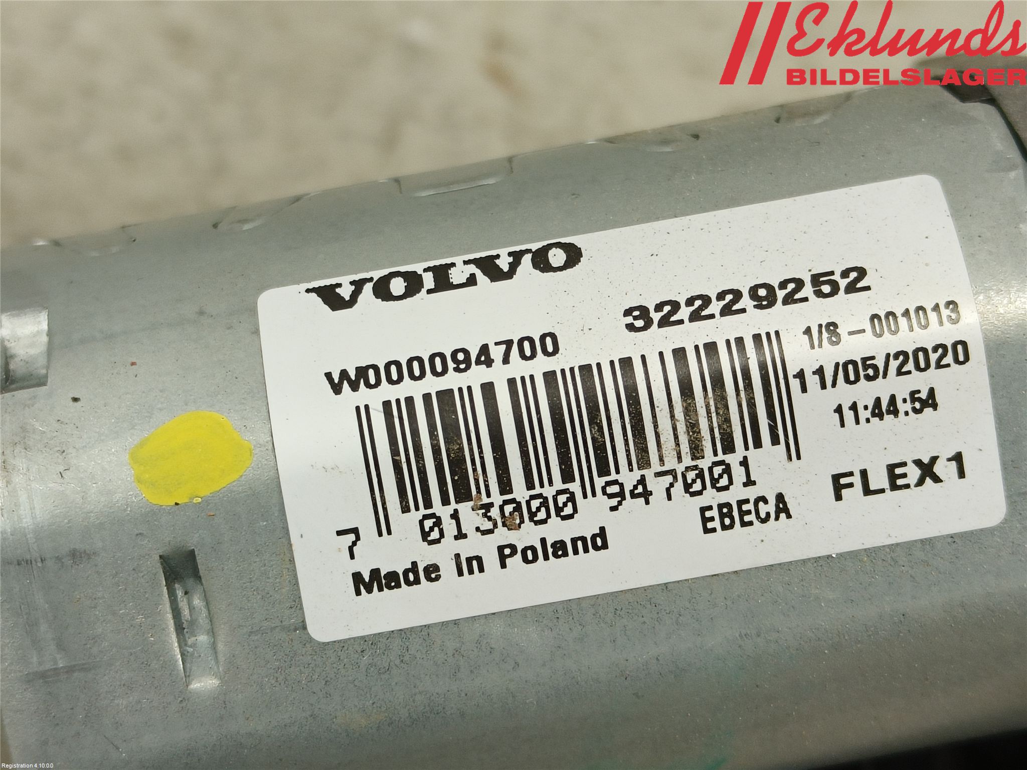 Volvo V60 19- Torkarmotor Baklucka