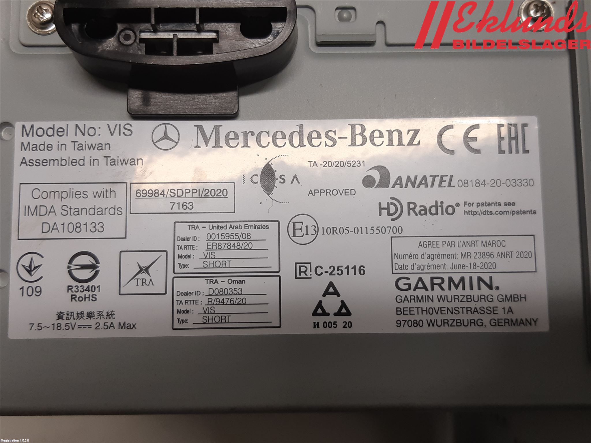 Mercedes-Benz MB VITO/V-KLASS (W640,W447,W448) 14- Cd Radio - Multimediapanel