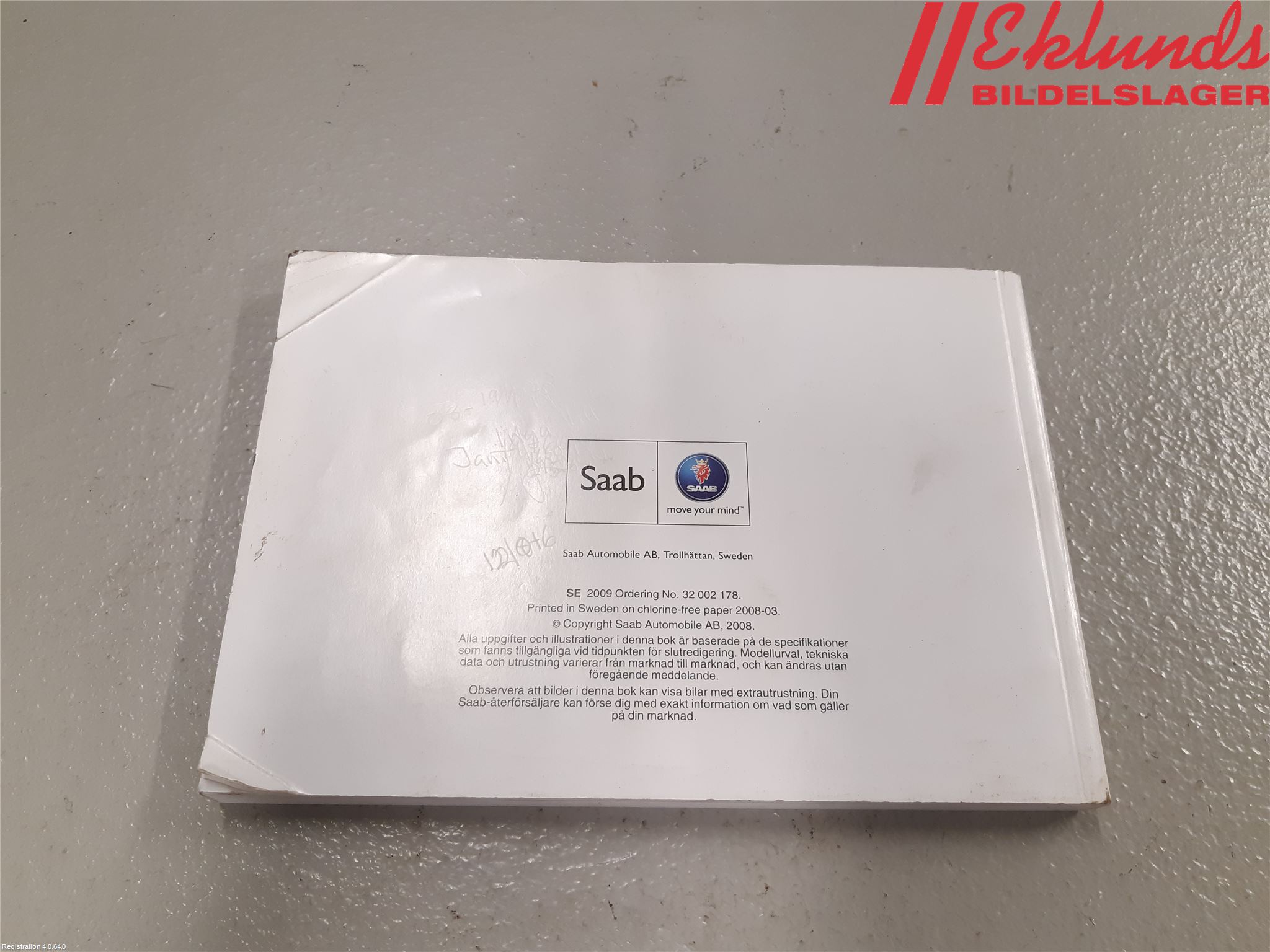 Saab 9-3 VER2/VER3 08-15 Instruktionsbok