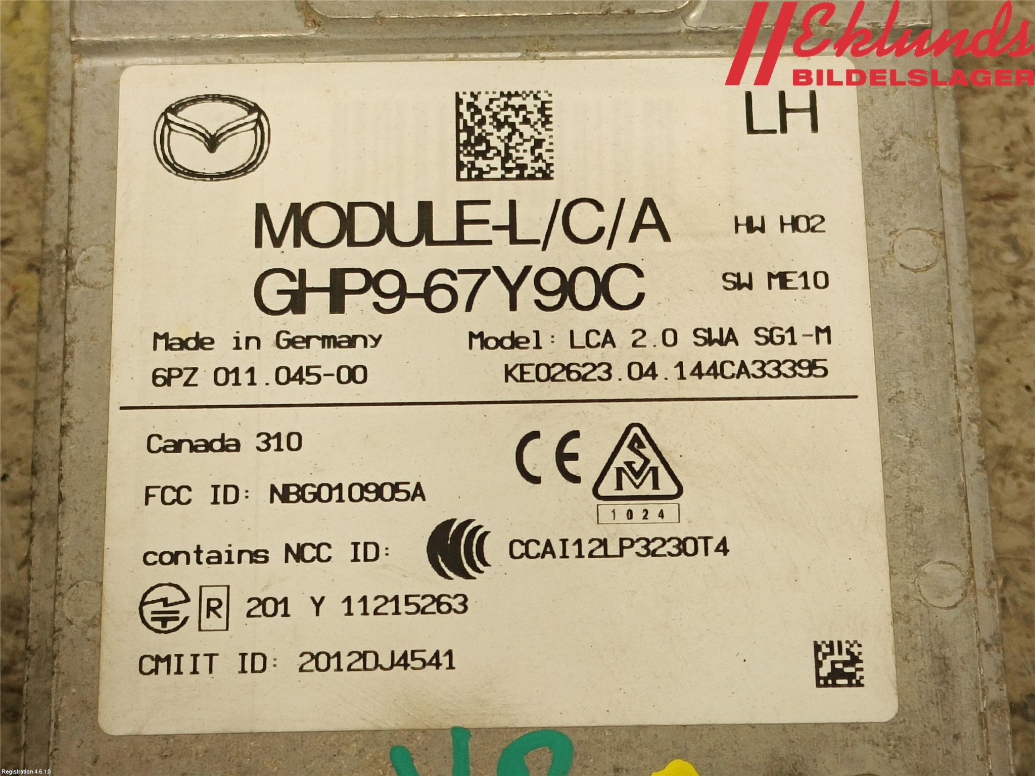 Mazda 6 13- Sensor Aktivt Kollisionsskydd