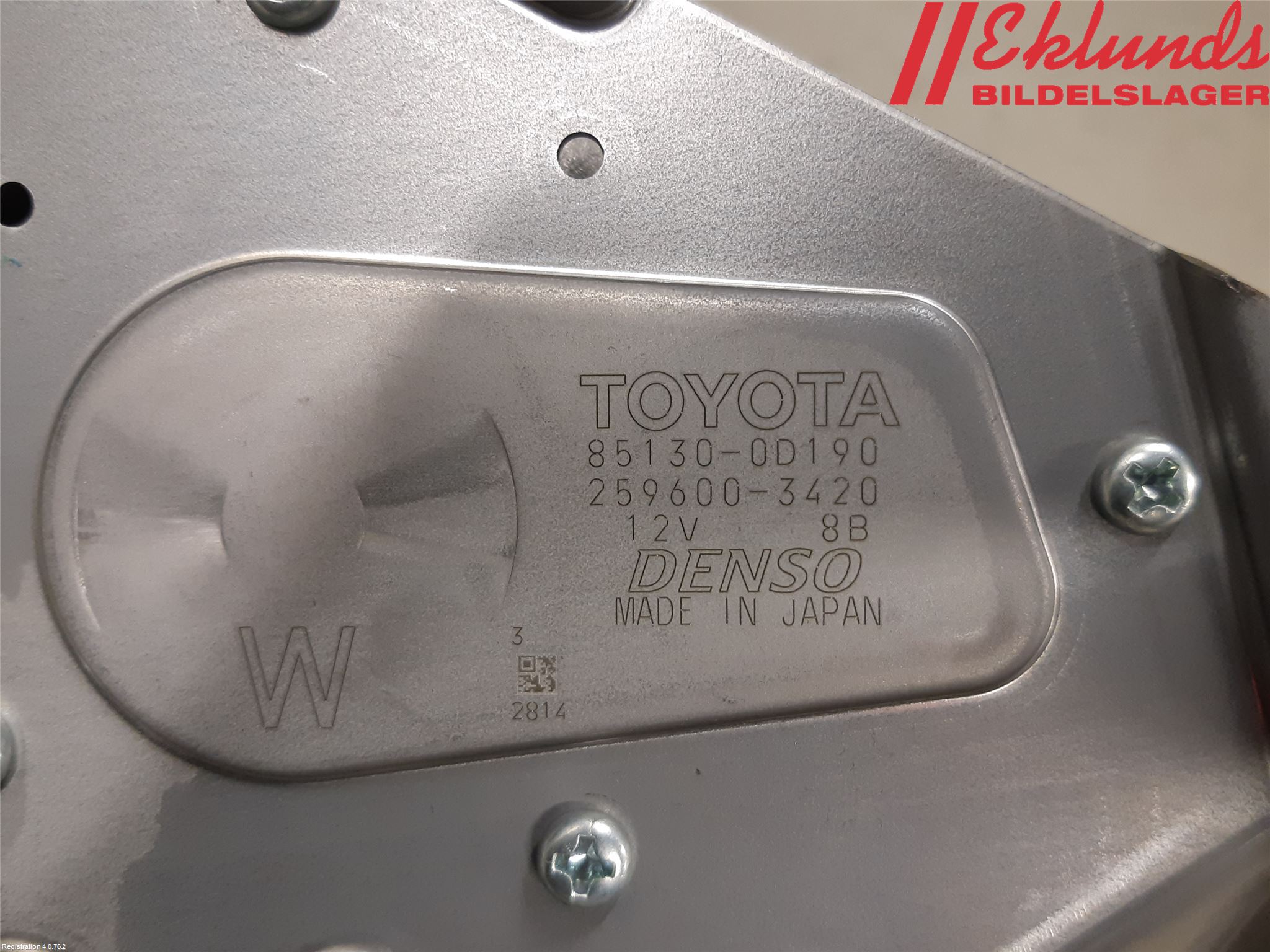 Toyota YARIS XP130 15-20 Torkarmotor Baklucka