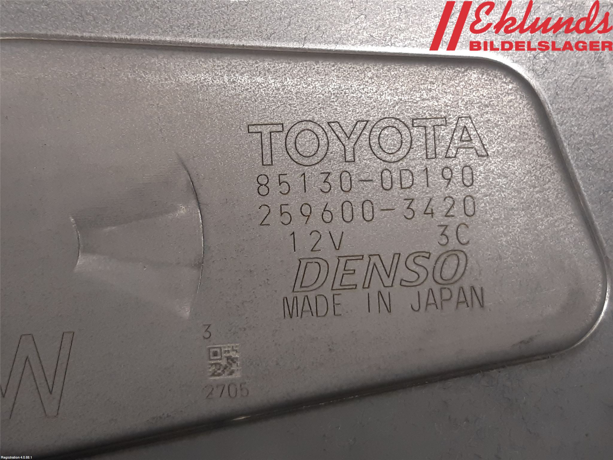 Toyota YARIS XP130 15-20 Torkarmotor Baklucka