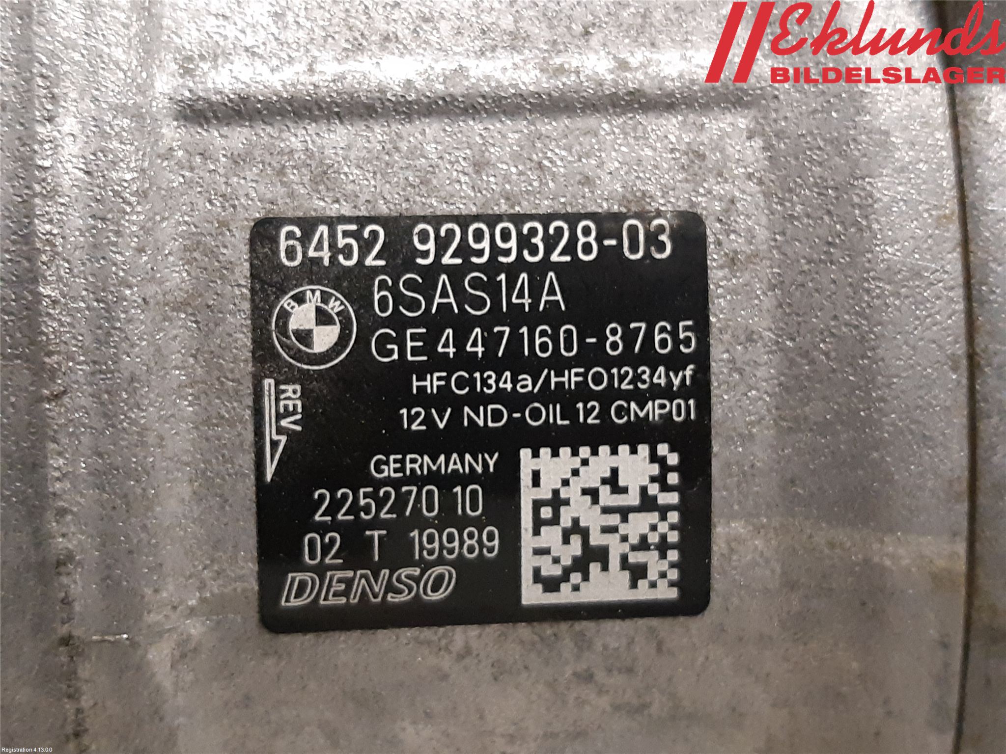 BMW 3 F30/F31/F80 12-19 Ac Kompressor