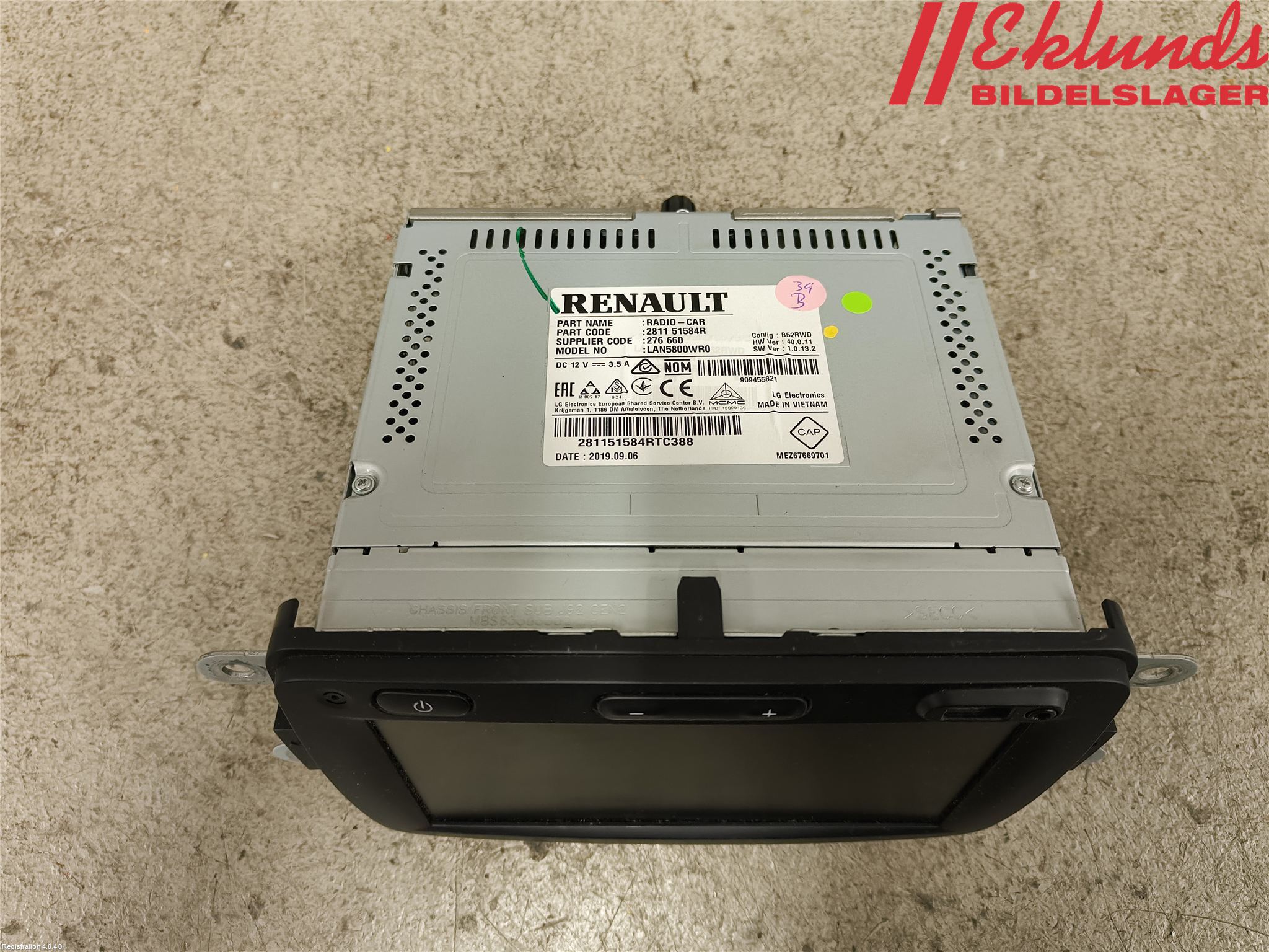 Renault CAPTUR 13-19 Multifunktionsdisplay