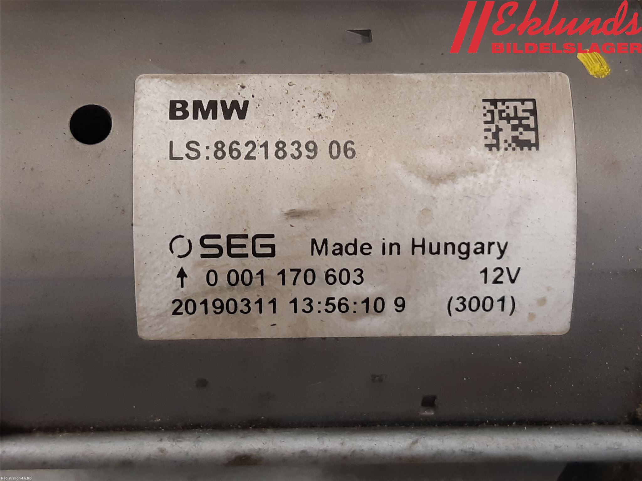 BMW 1 F20/F21 11-19 Startmotor