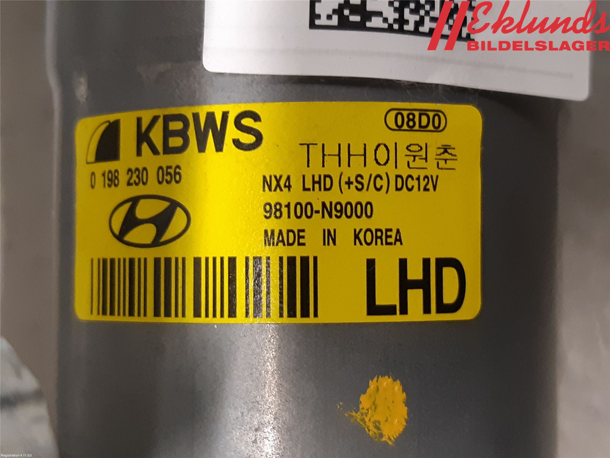 Hyundai TUCSON 05- Torkarmotor Vindruta