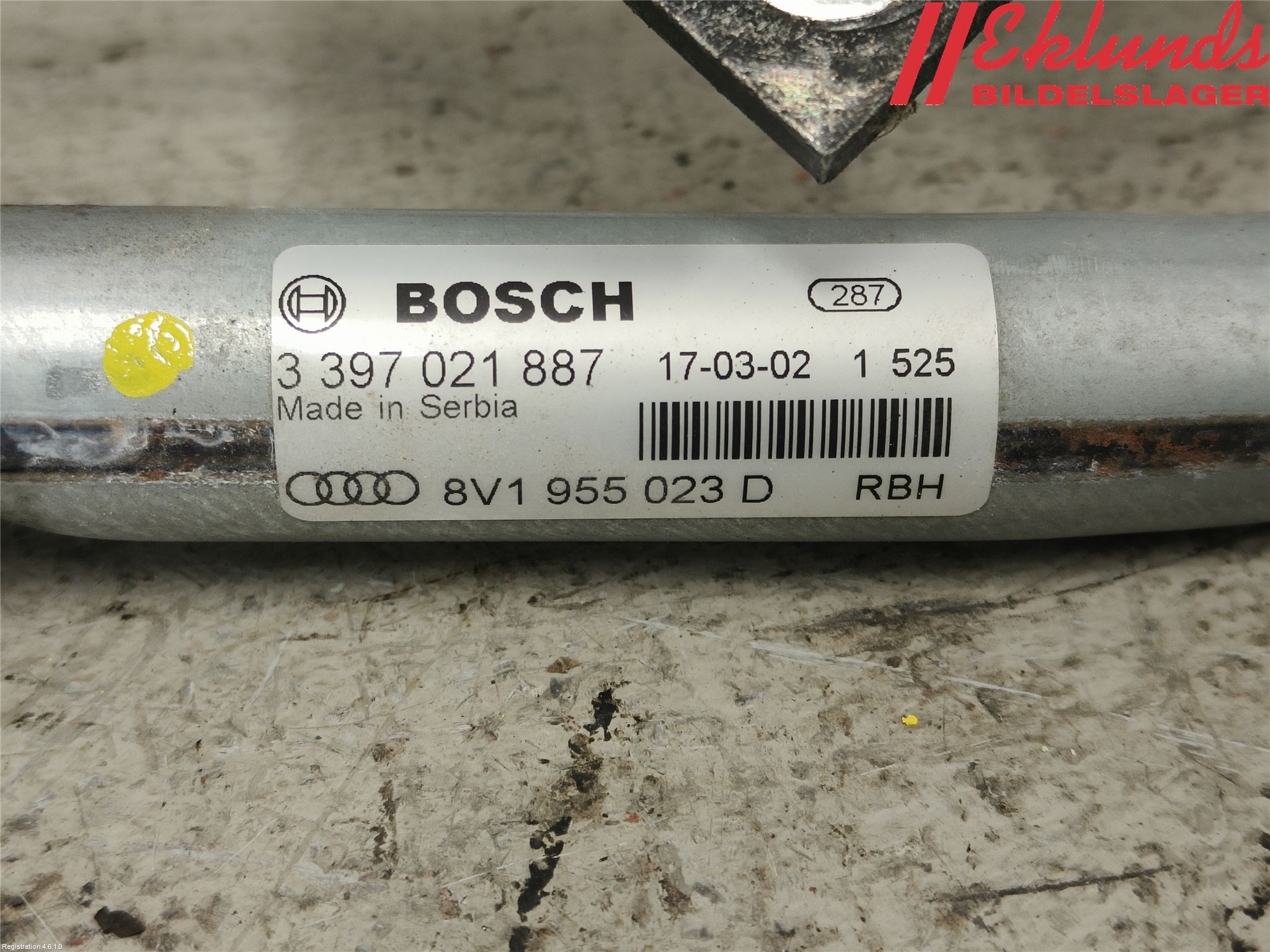 Audi A3/S3 8V 13-20 Torkarmekanism Vindruta