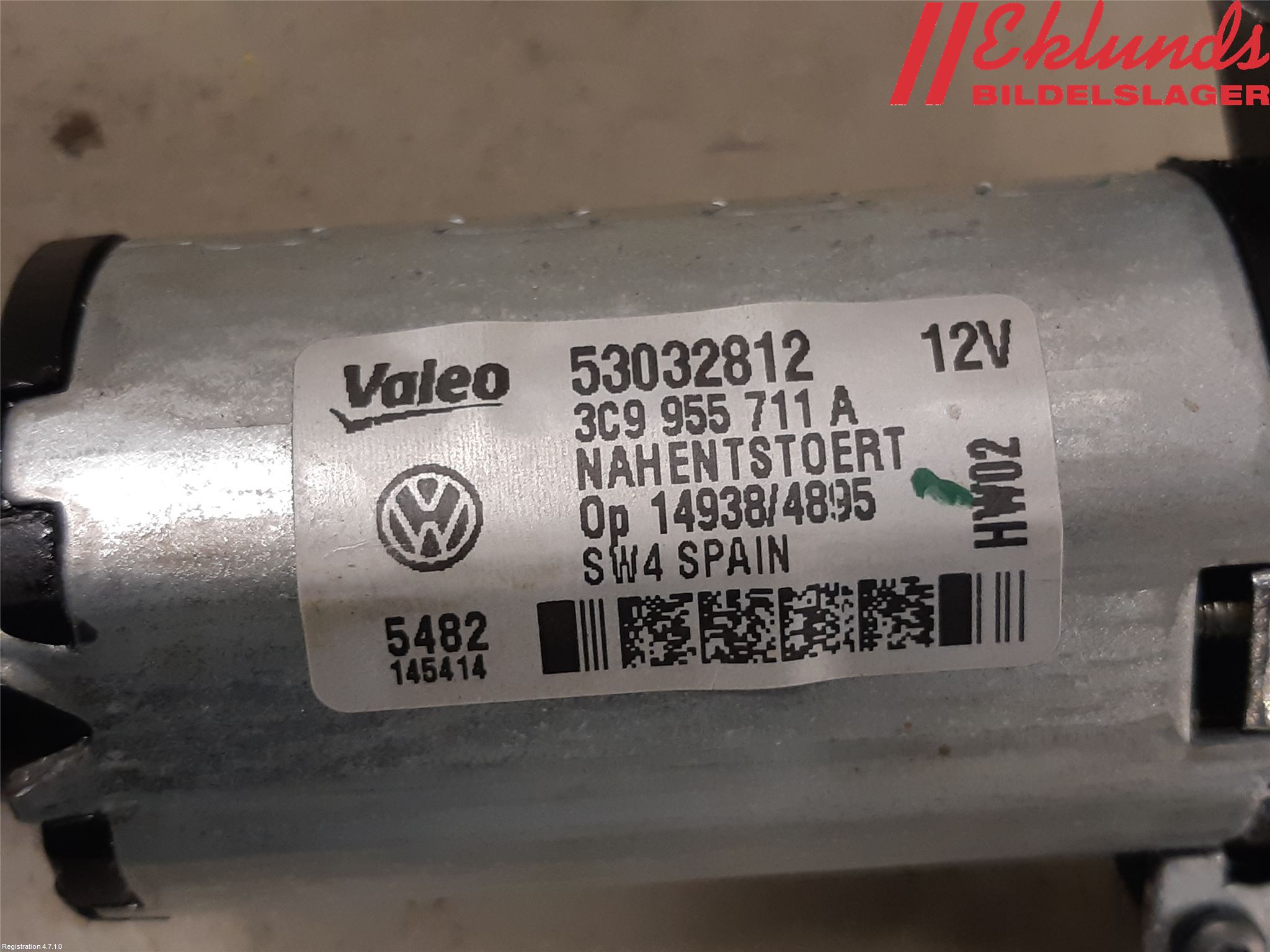 Volkswagen VW PASSAT 11-14 Torkarmotor Baklucka