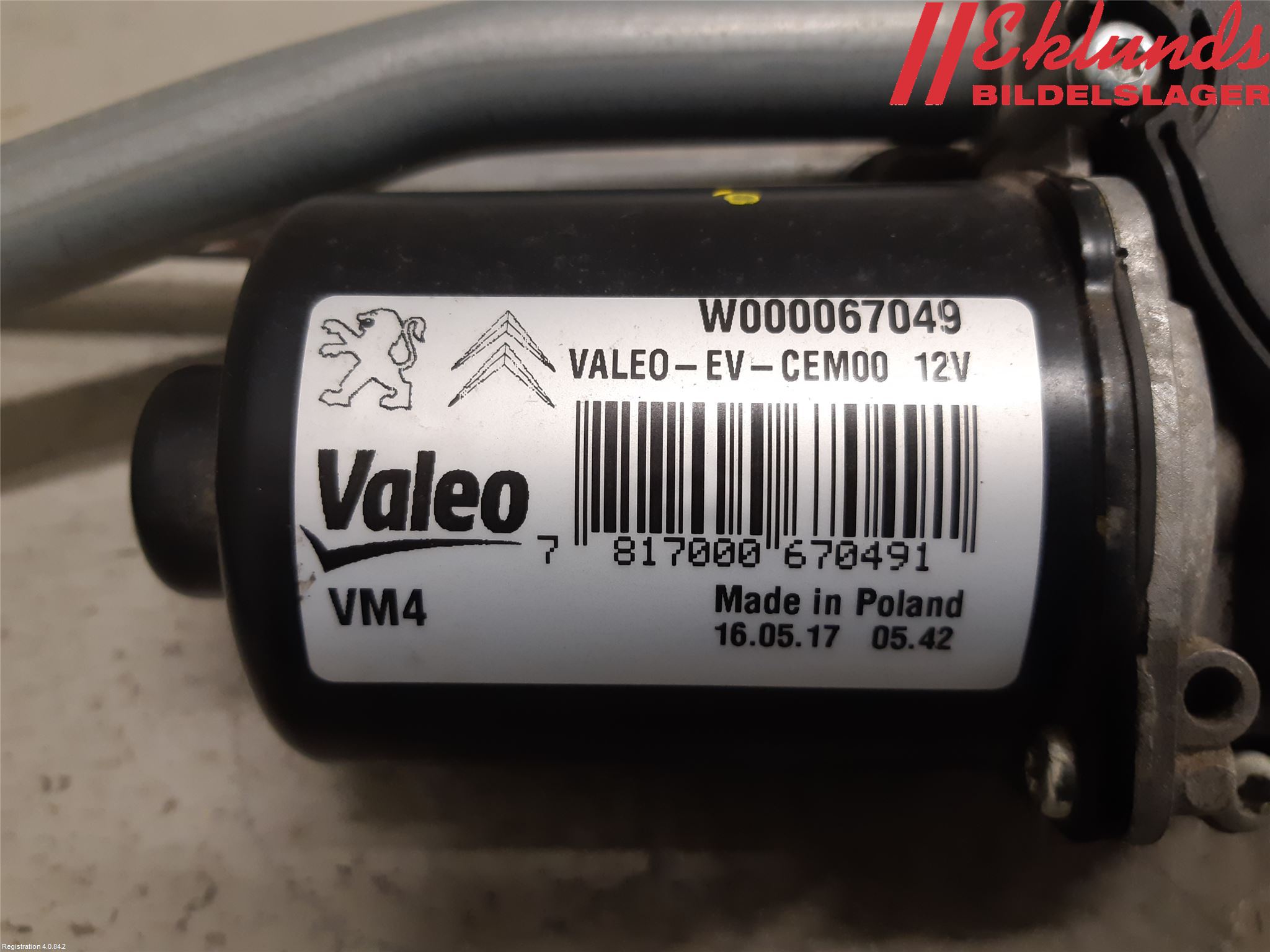 Peugeot EXPERT/E-EXPERT 17- Torkarmotor Vindruta