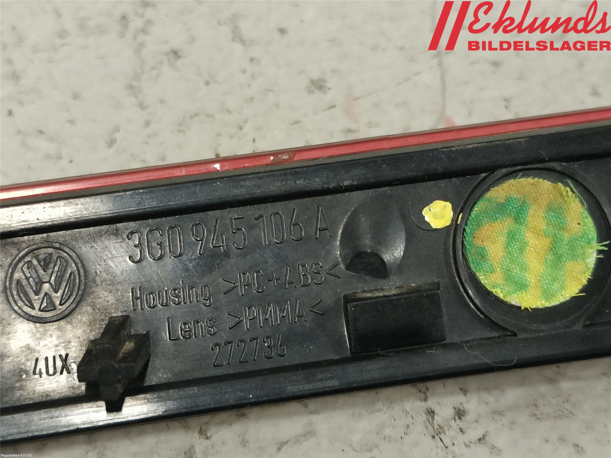 Volkswagen VW PASSAT 15-19 Dimljus/Reflex Bak
