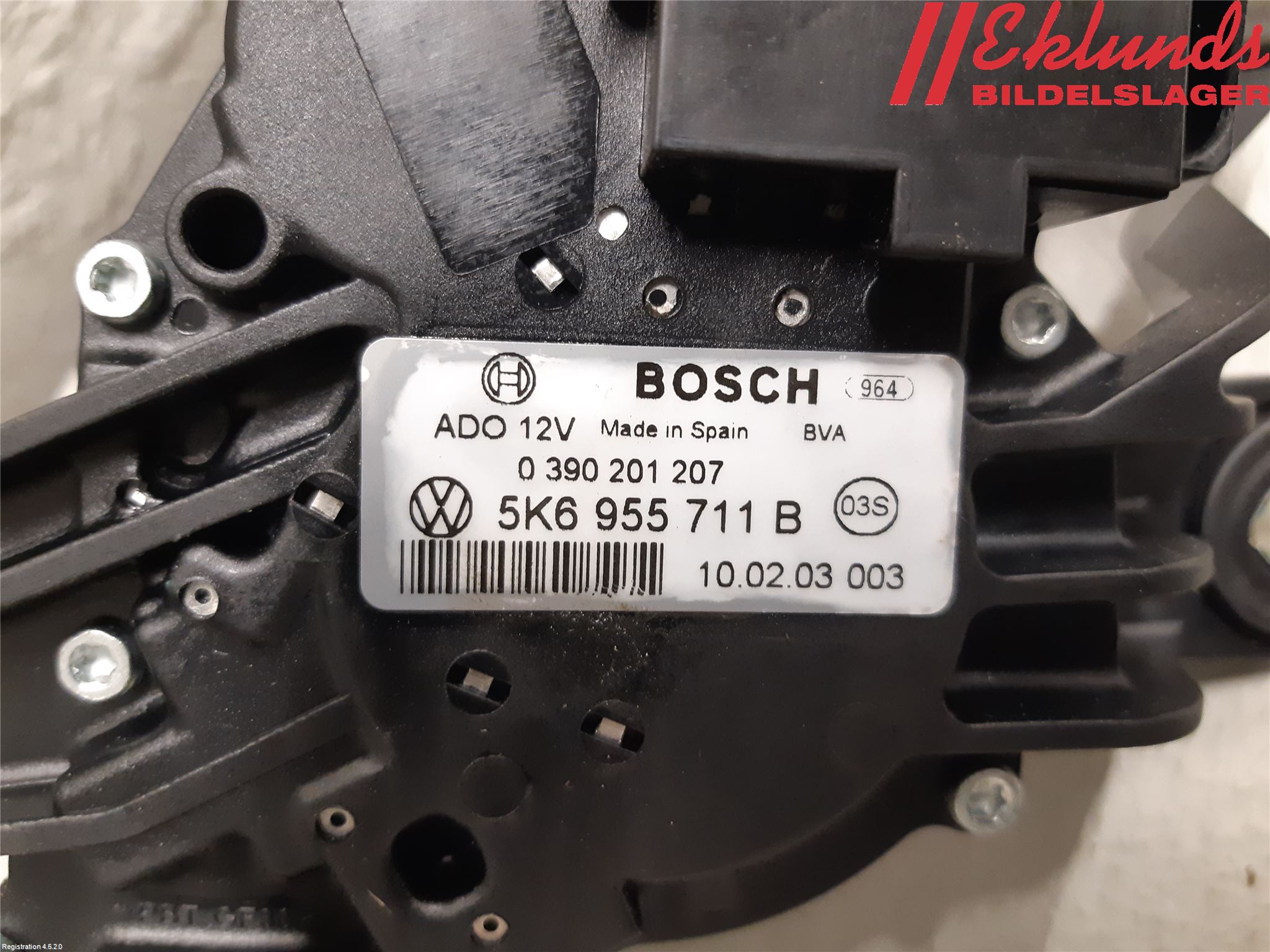 Volkswagen VW GOLF VI 09-13 Torkarmotor Baklucka
