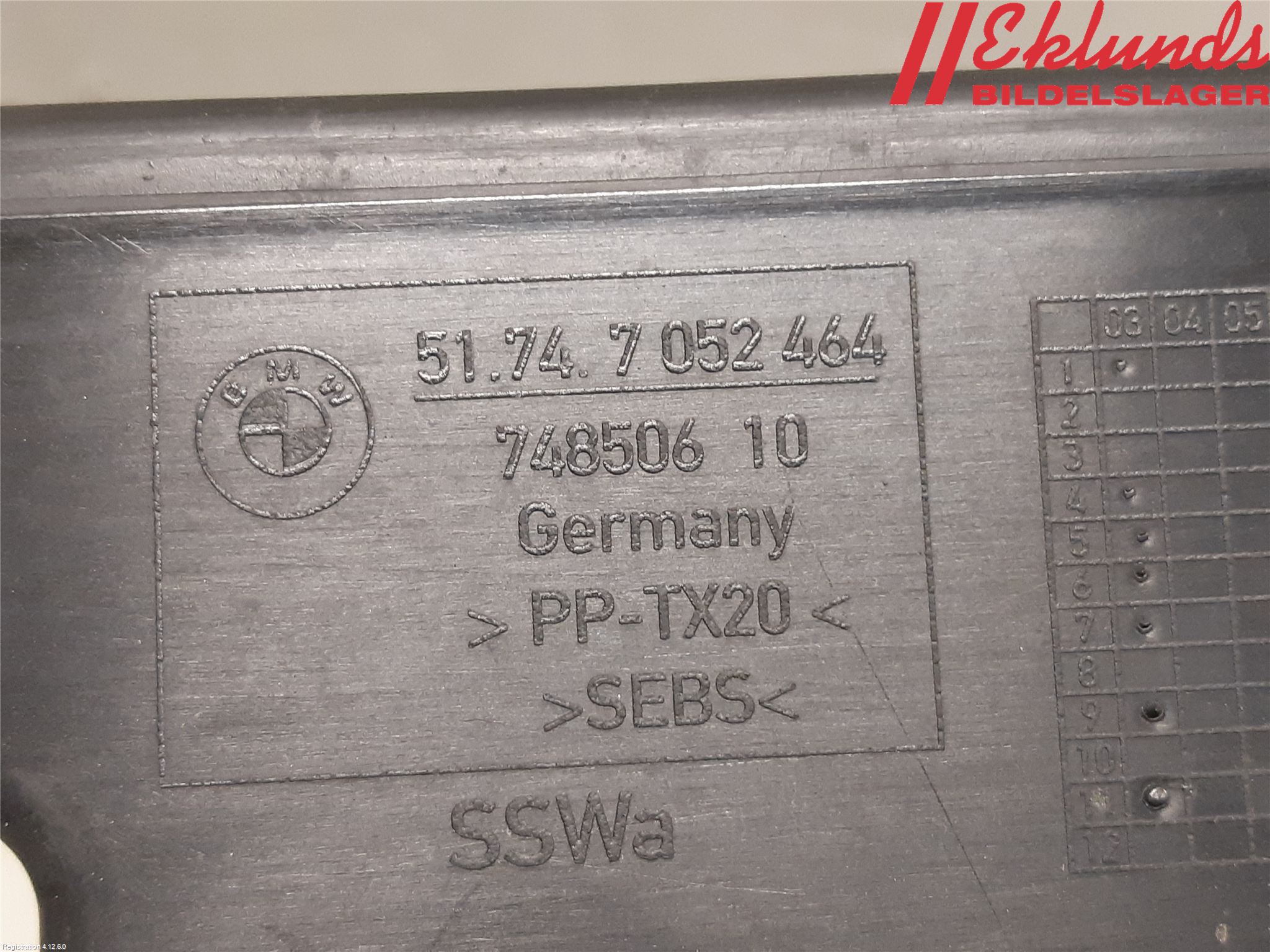BMW 6 E63/64    02-10 Deflektor Plåt-Plast Kylning
