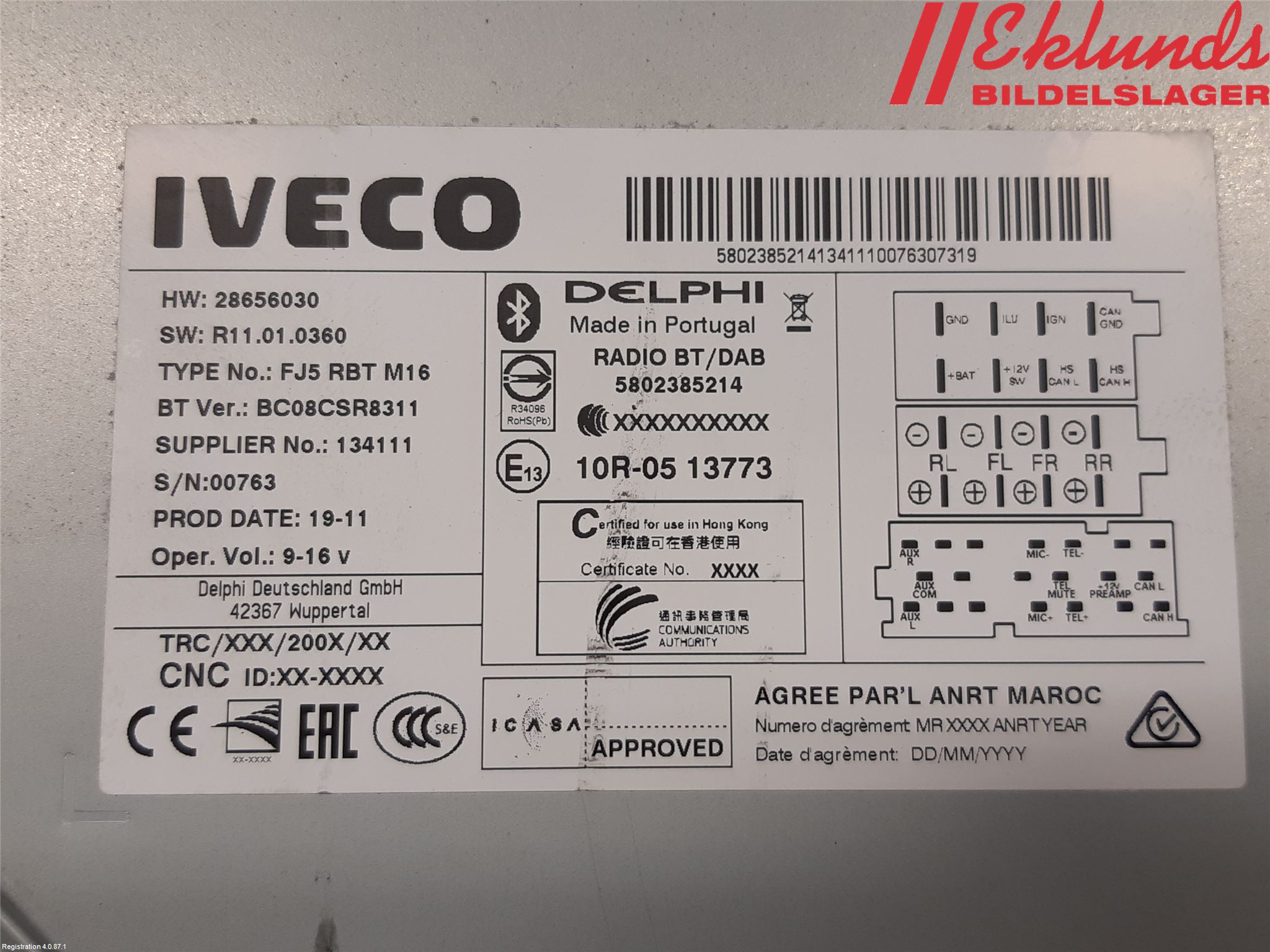 Iveco DAILY 14->> Cd Radio - Multimediapanel