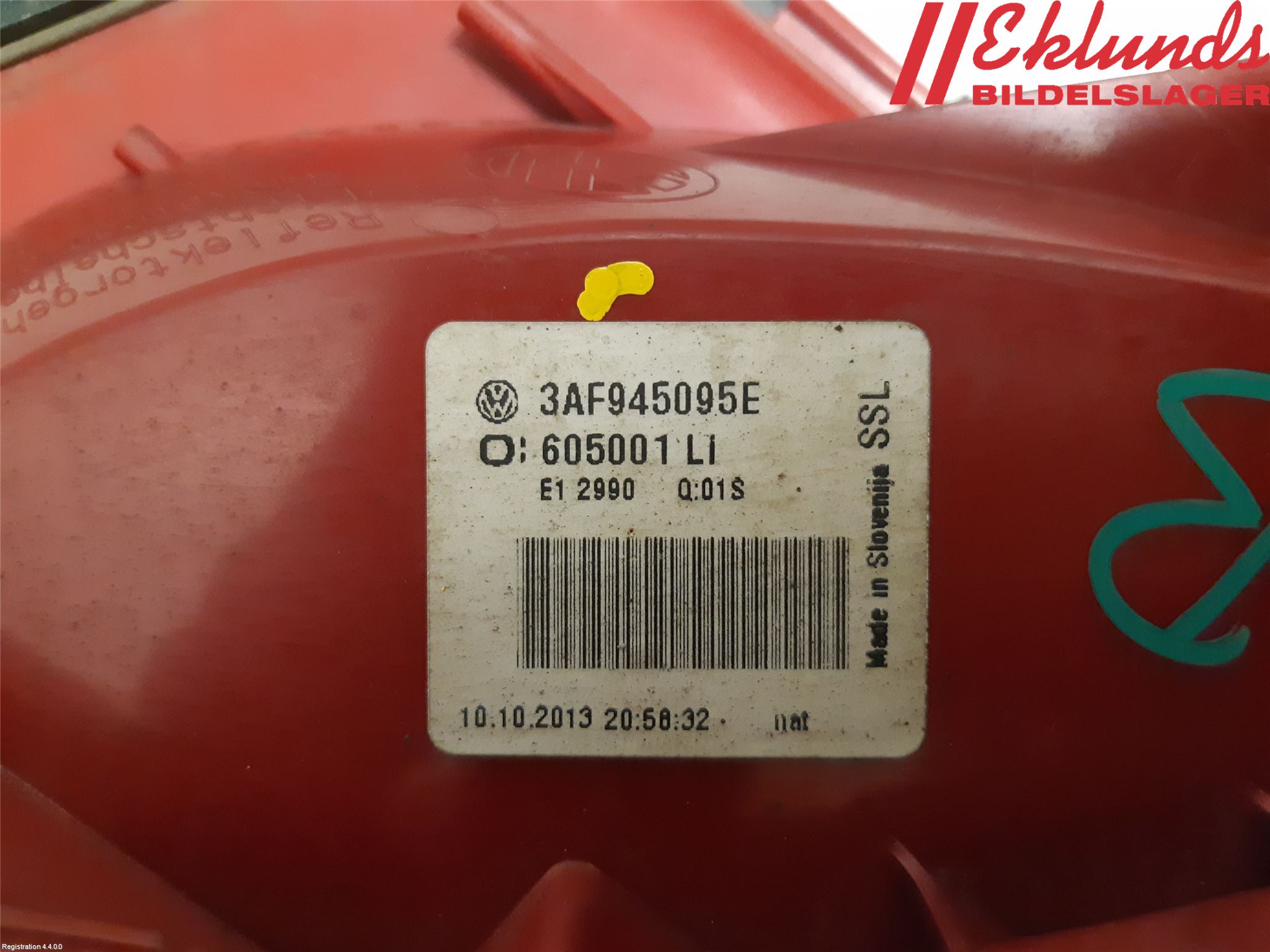 Volkswagen VW PASSAT 11-14 Bakljus Vänster