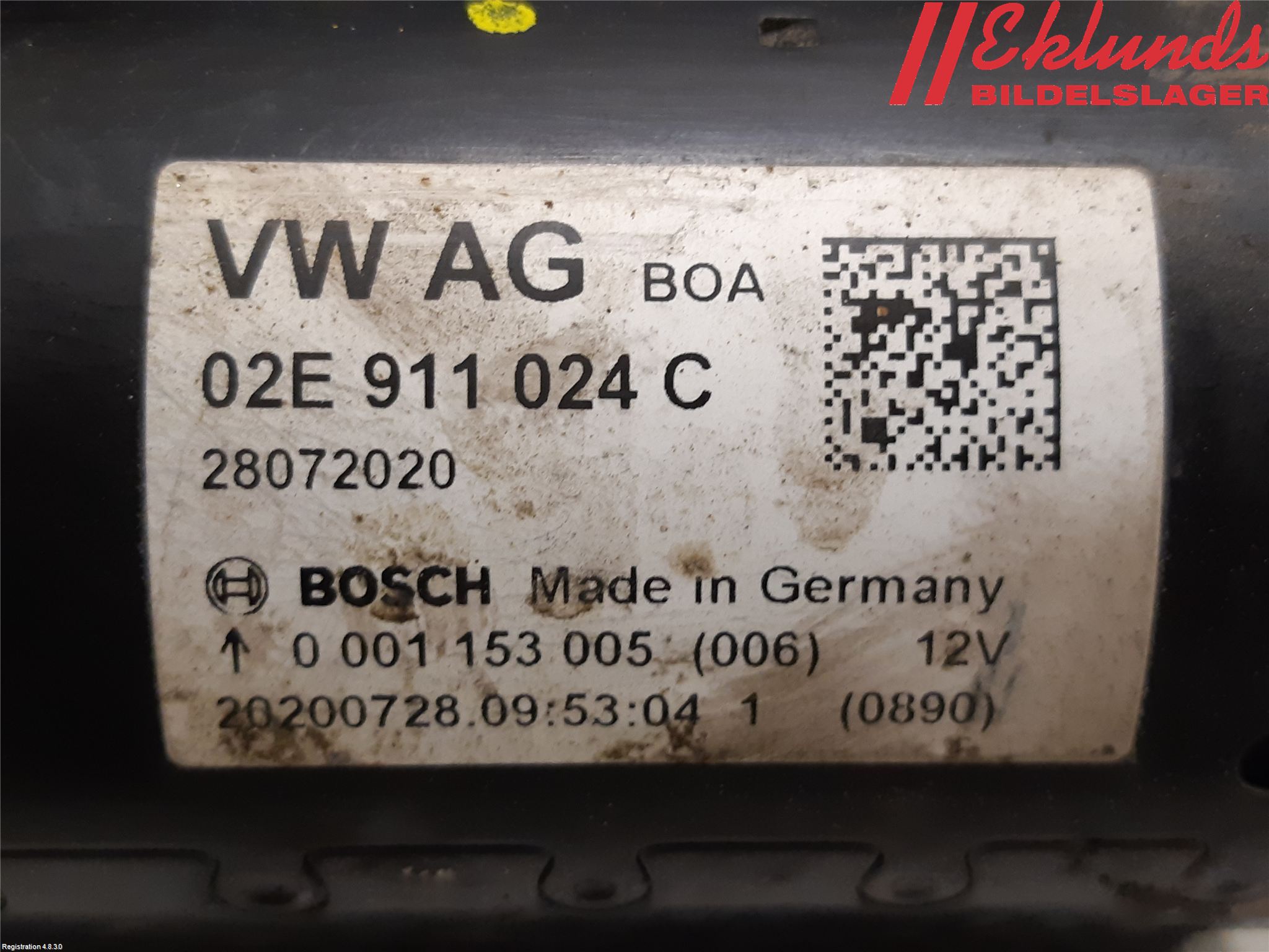 Volkswagen VW CADDY 16-20 Startmotor Diesel