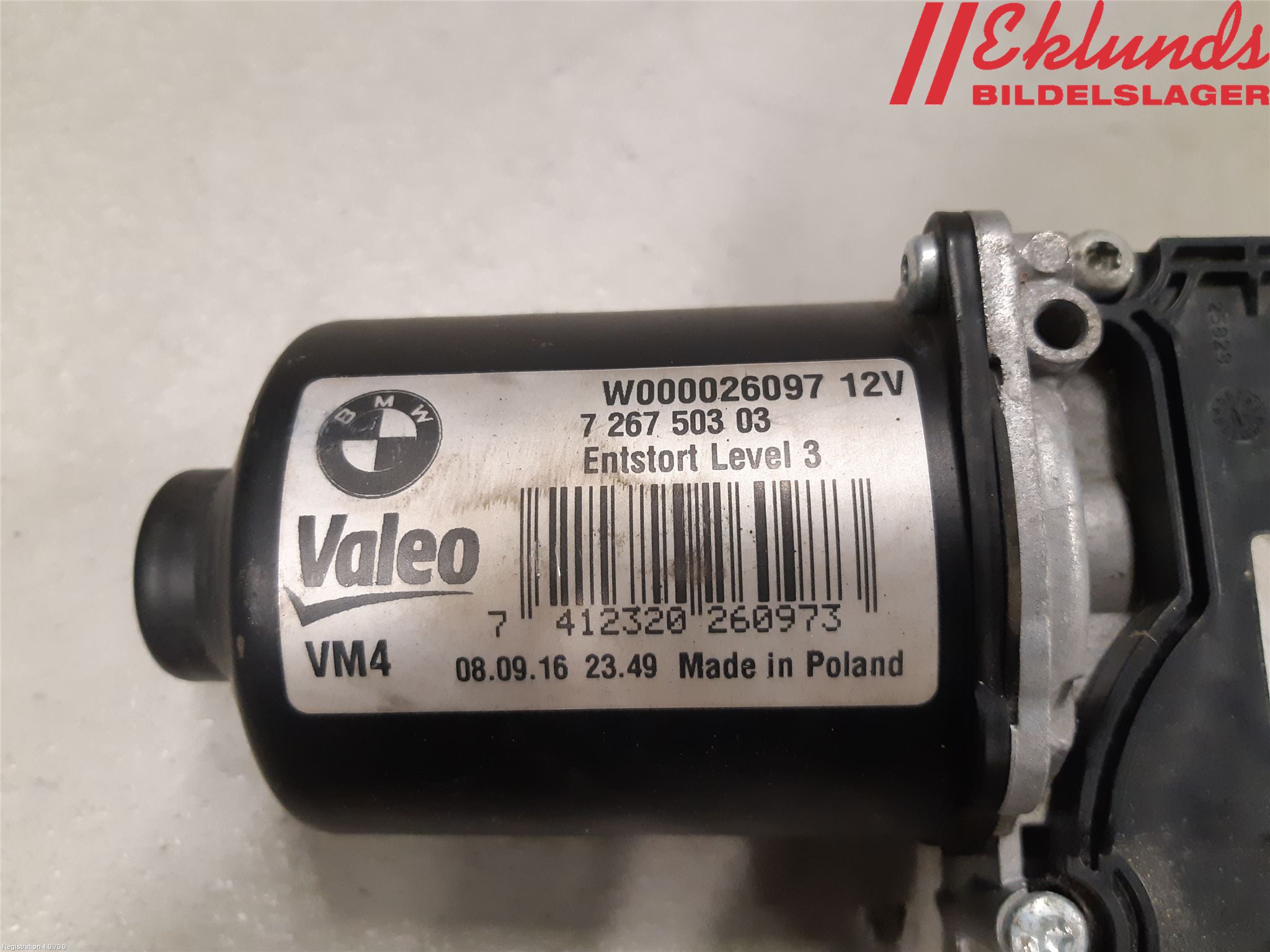 BMW 3 F30/F31/F80 12-19 Torkarmotor Vindruta