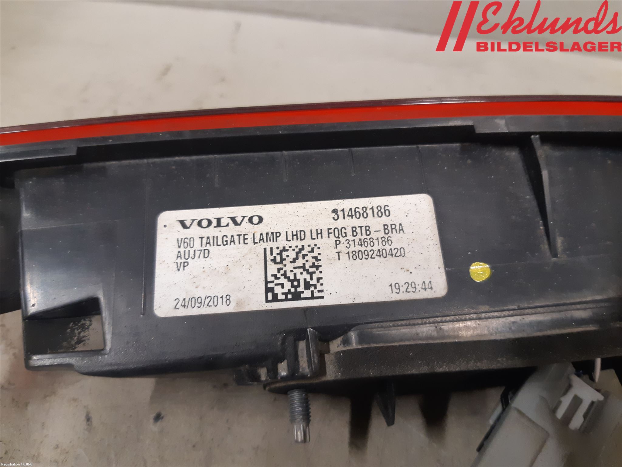 Volvo V60 19- Bakljus Lucka Vä