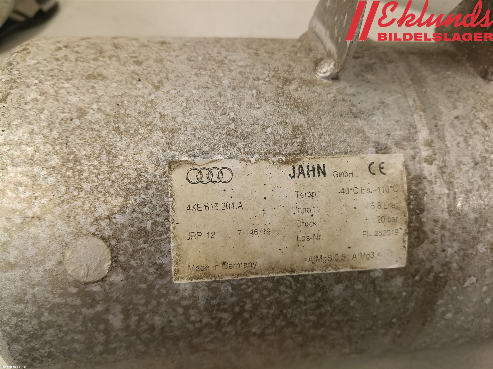 Audi E-TRON, S GE 19- Nivå/Luftförändring Trycktank