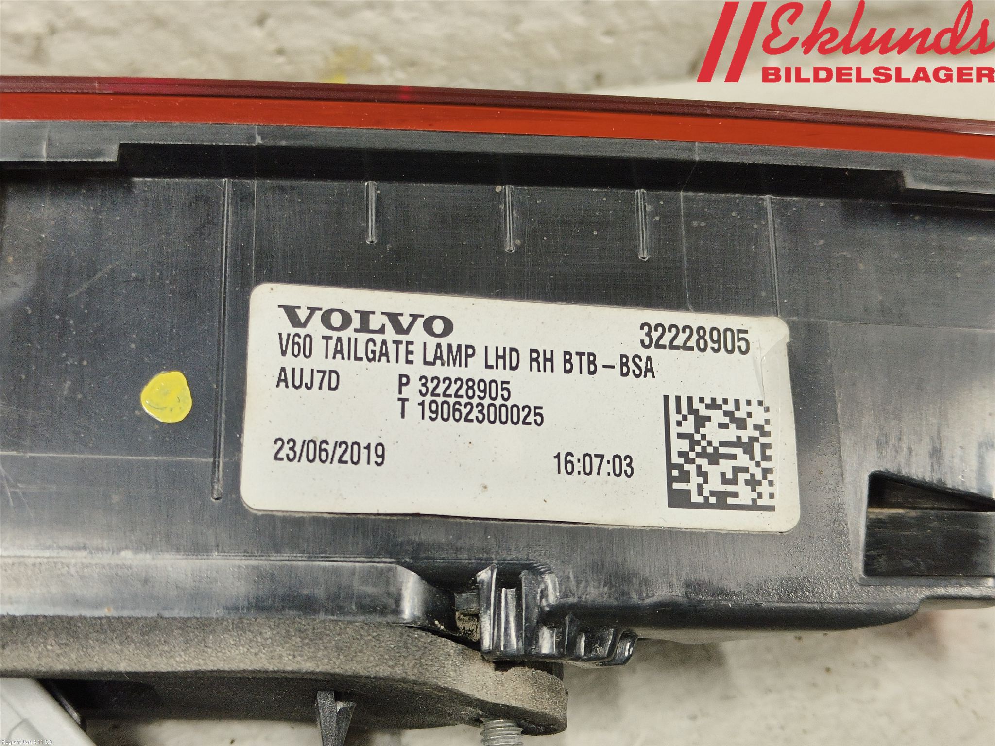 Volvo V60 19- Bakljus Lucka Hö