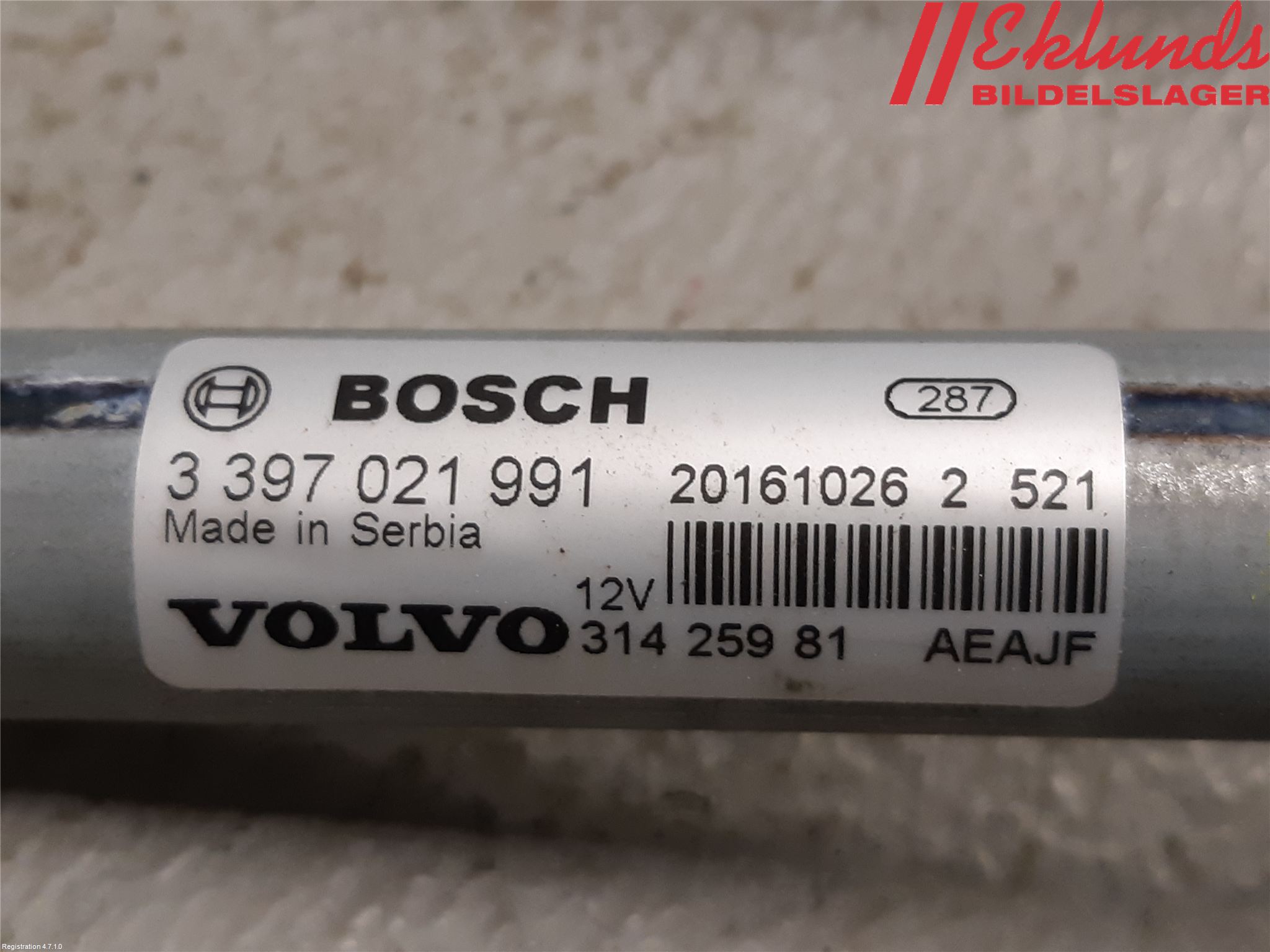 Volvo XC90/RECHARGE 16- Torkarmekanism Vindruta