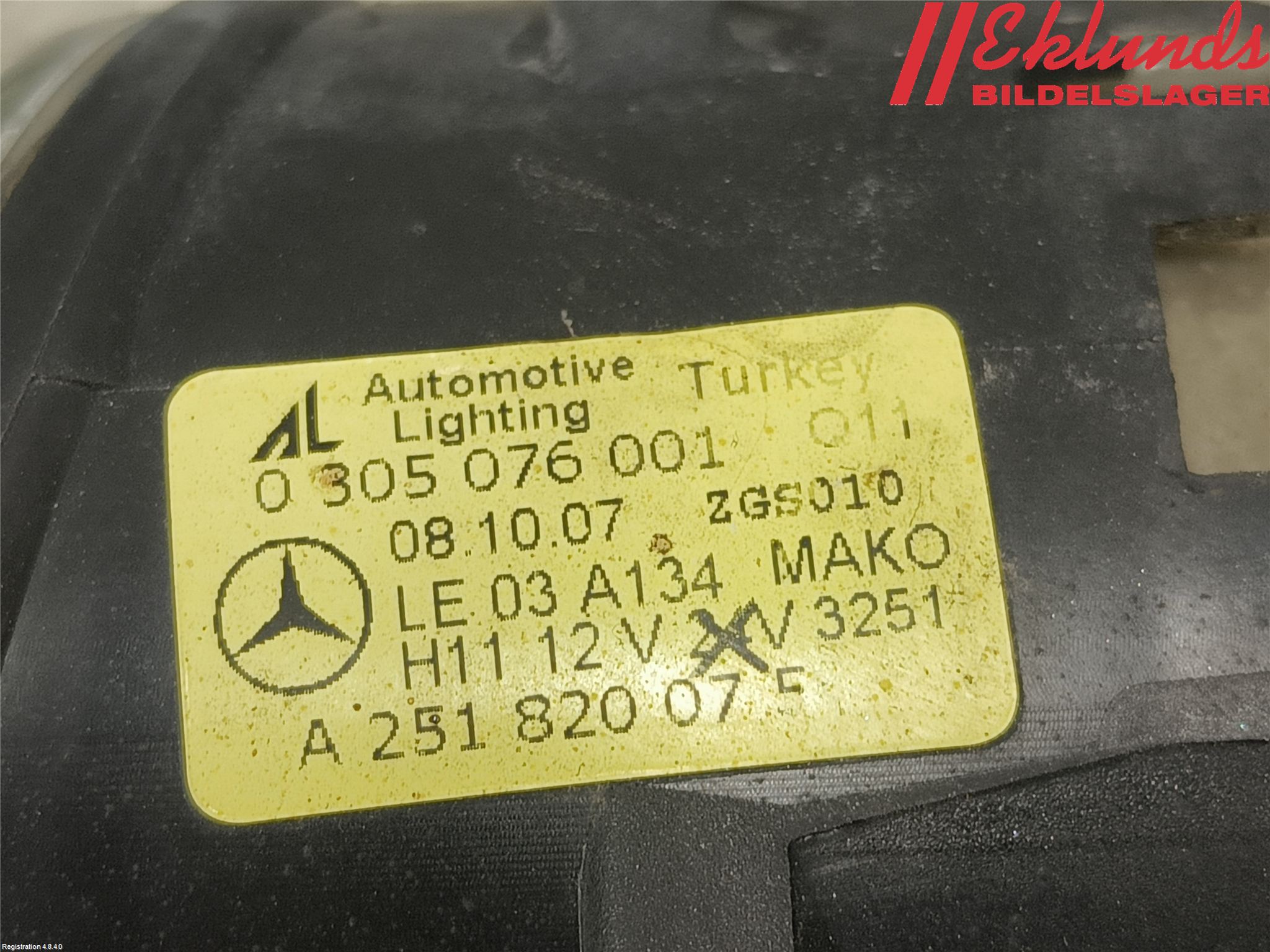 Mercedes-Benz MB C-KLASS (W204) 07-15 Dimljus-Varselljus Fram