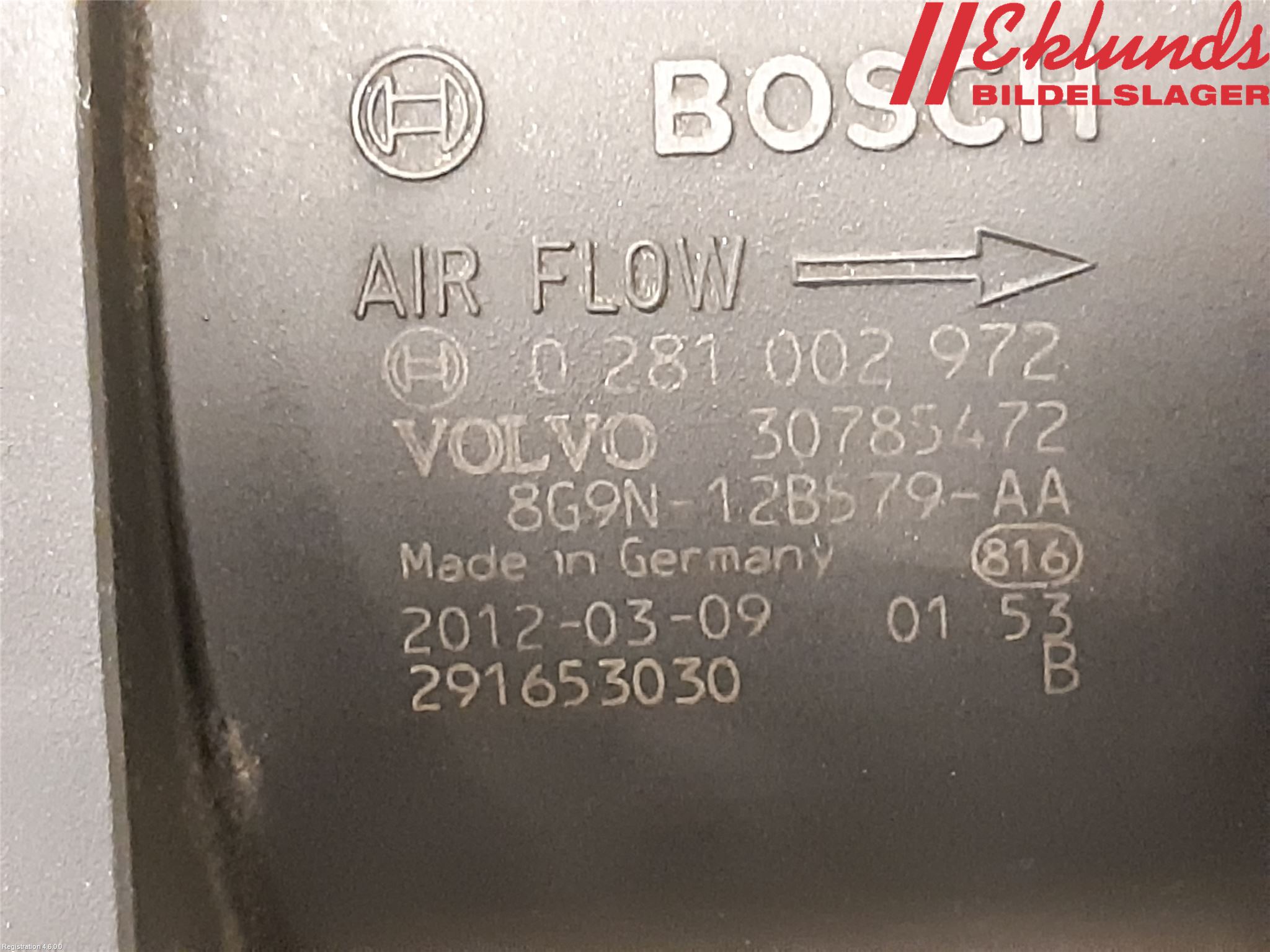 Volvo S60 11-13 Injluftmassamätare