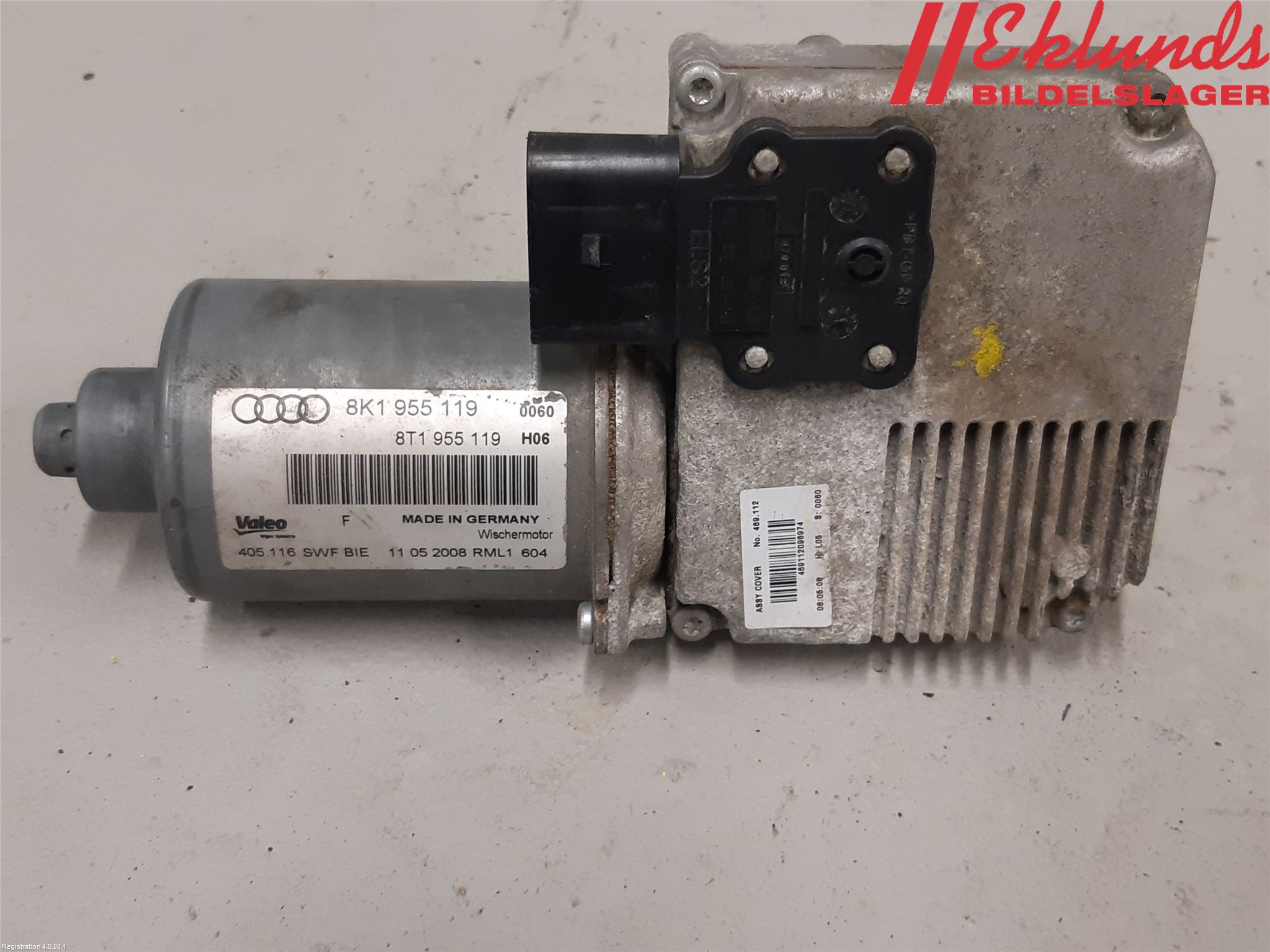 Audi A4/S4 08-11 Torkarmotor Vindruta