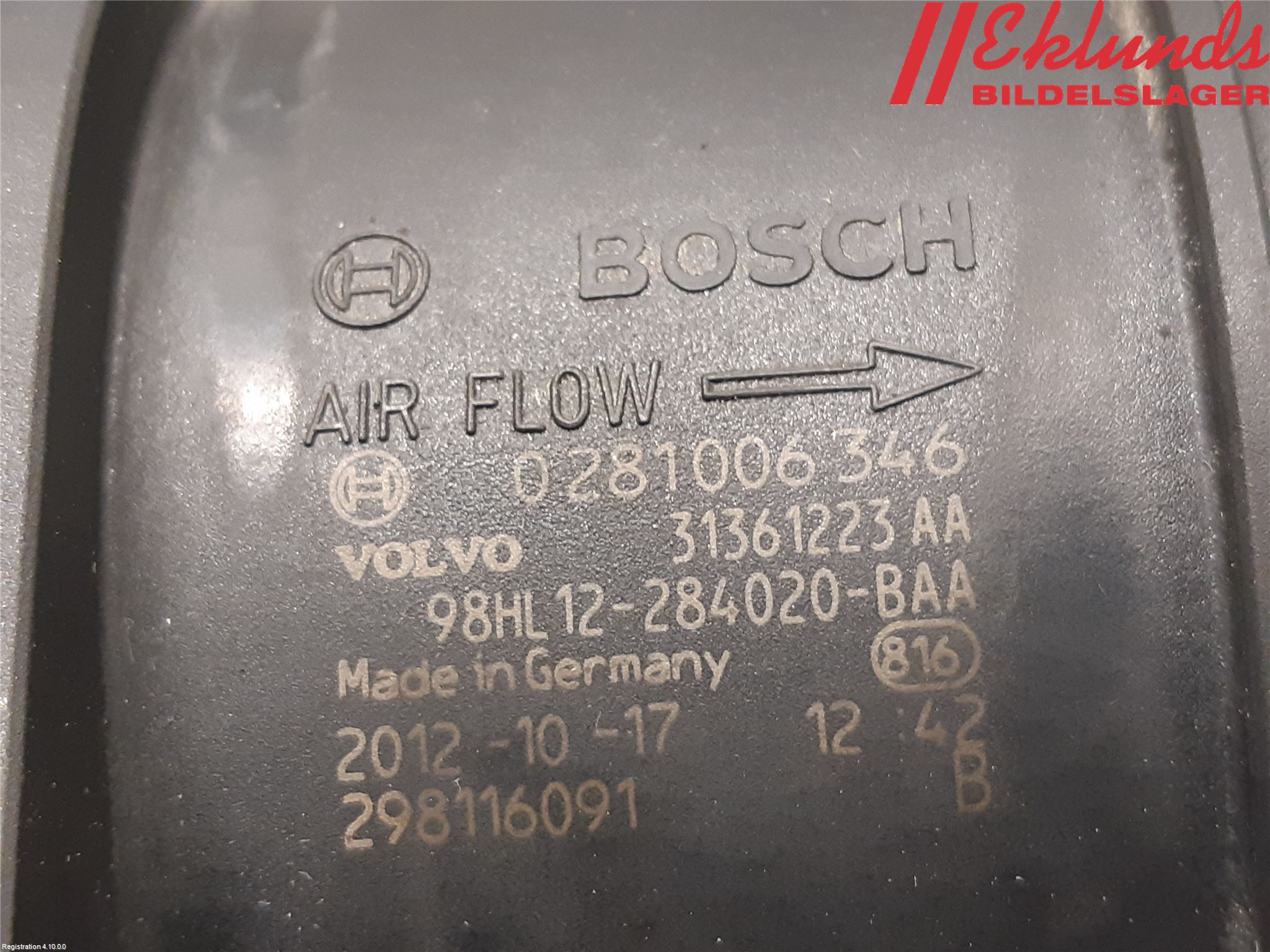 Volvo XC60 09-13 Injluftmassamätare