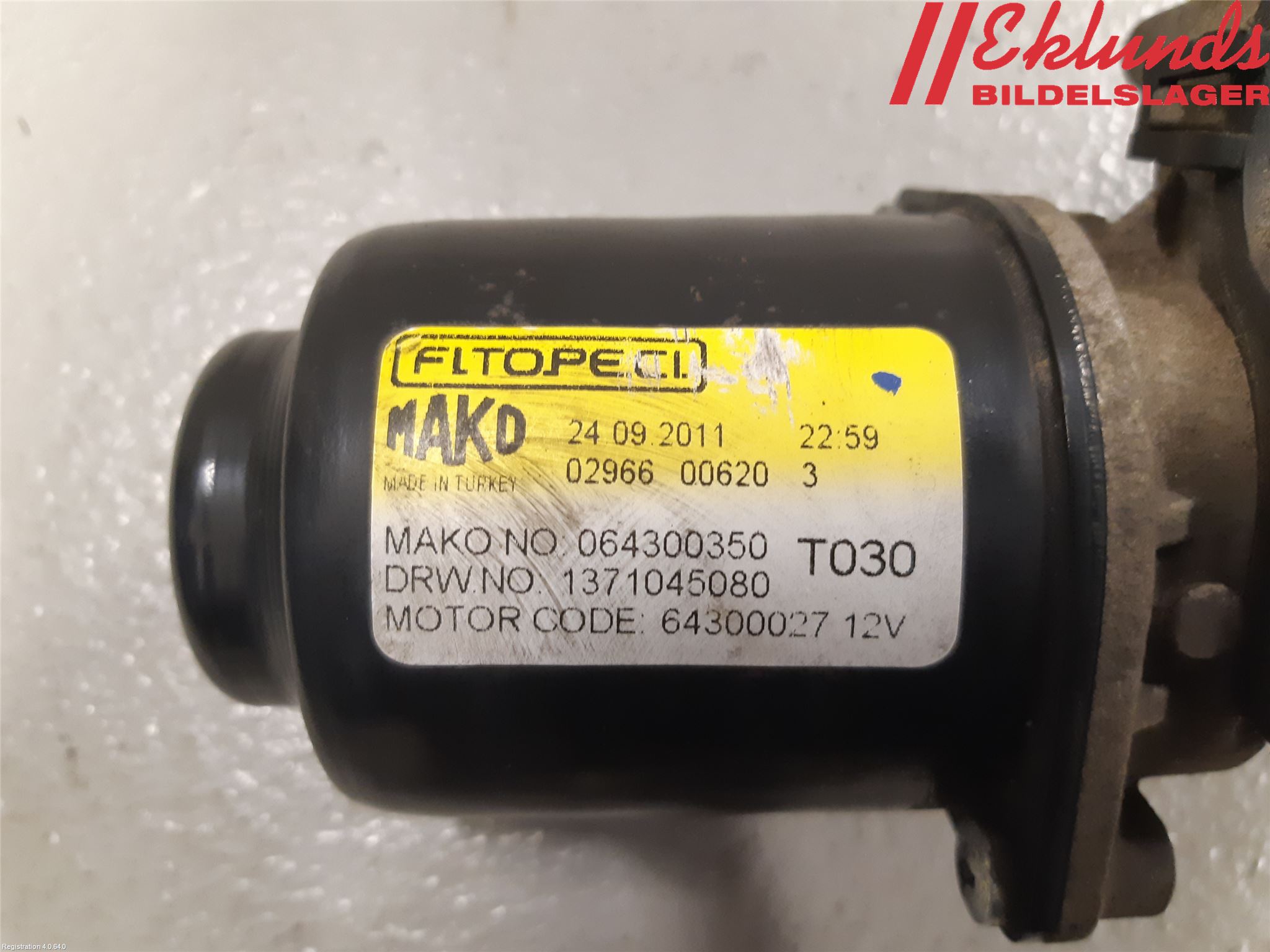 Peugeot BIPPER Torkarmotor Vindruta