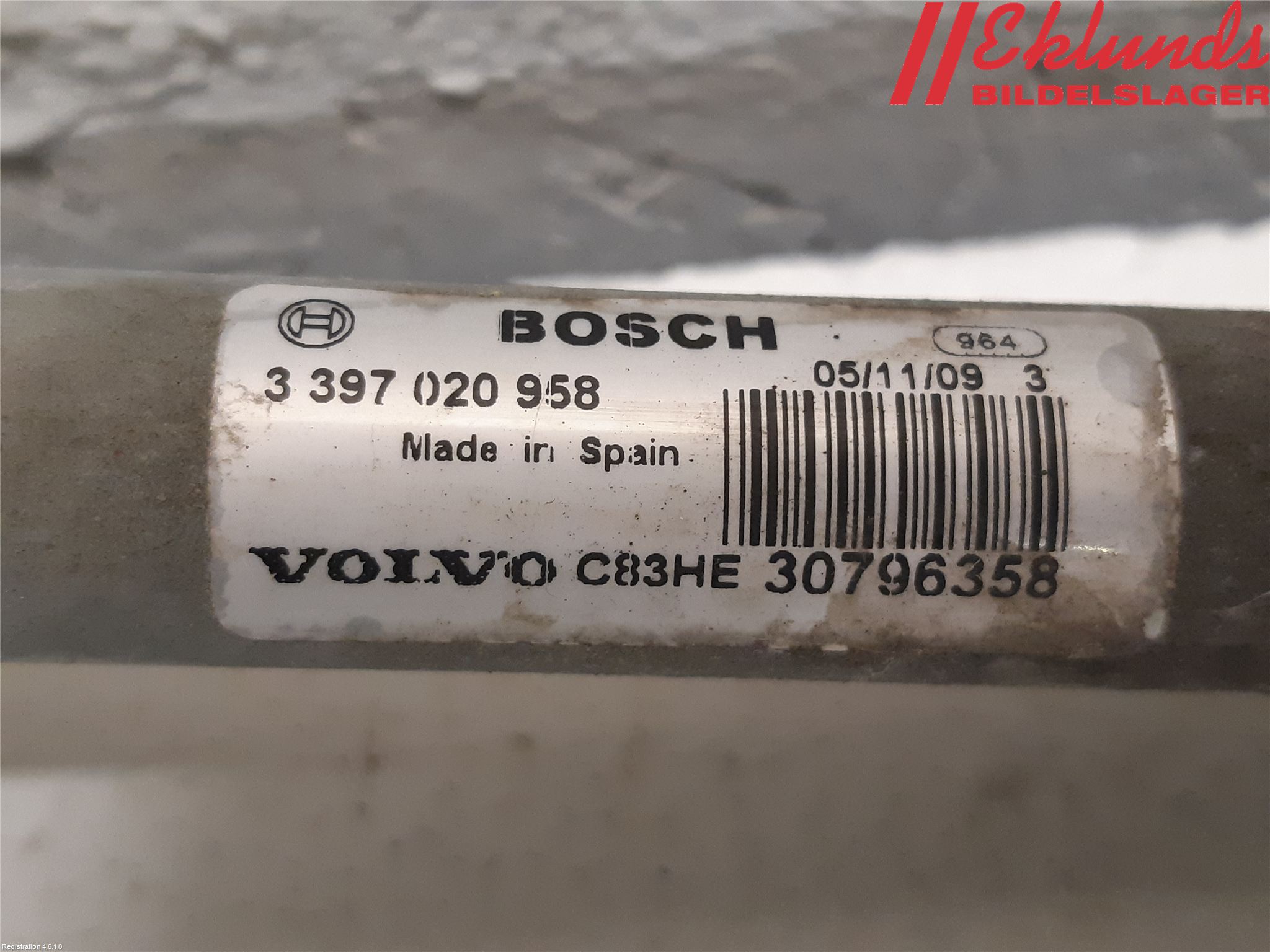 Volvo V70 08-13 Torkarmekanism Vindruta